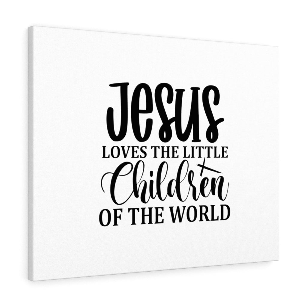 Scripture Walls Jesus Loves The Little Children Matthew 19:14 Bible Verse Canvas Christian Wall Art Ready to Hang Unframed-Express Your Love Gifts