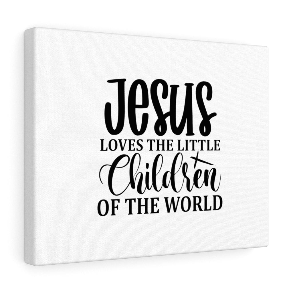 Scripture Walls Jesus Loves The Little Children Matthew 19:14 Bible Verse Canvas Christian Wall Art Ready to Hang Unframed-Express Your Love Gifts