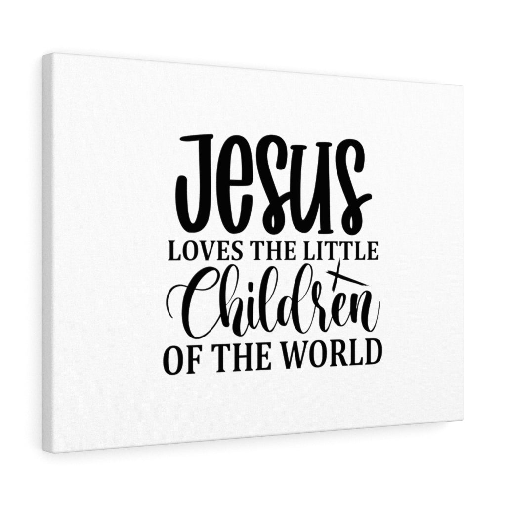 Scripture Walls Jesus Loves The Little Children Matthew 19:14 Bible Verse Canvas Christian Wall Art Ready to Hang Unframed-Express Your Love Gifts