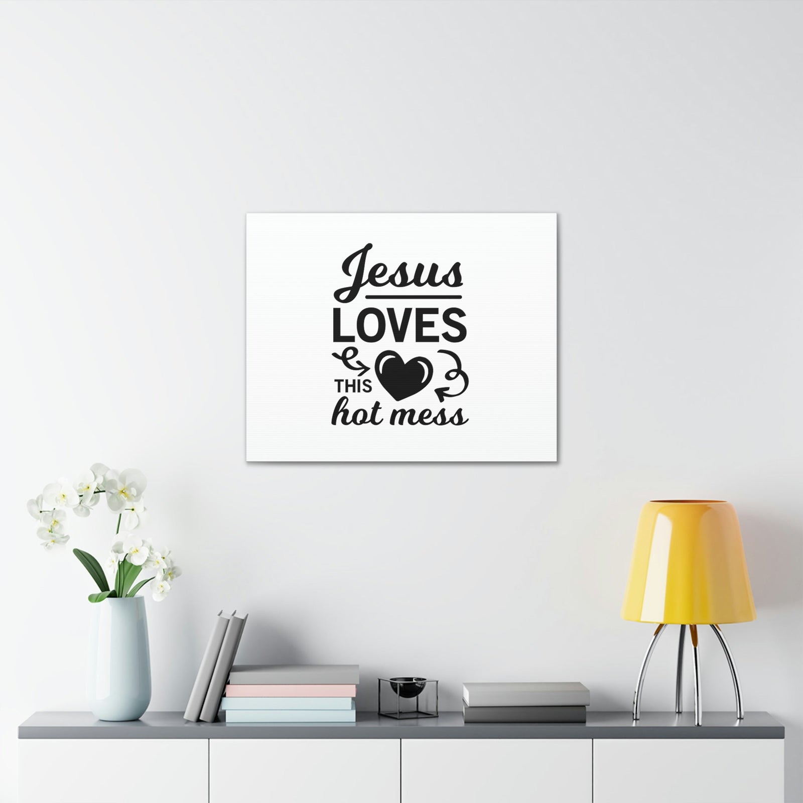 Scripture Walls Jesus Loves This Hot Mess John 3:16 Christian Wall Art Bible Verse Print Ready to Hang Unframed-Express Your Love Gifts