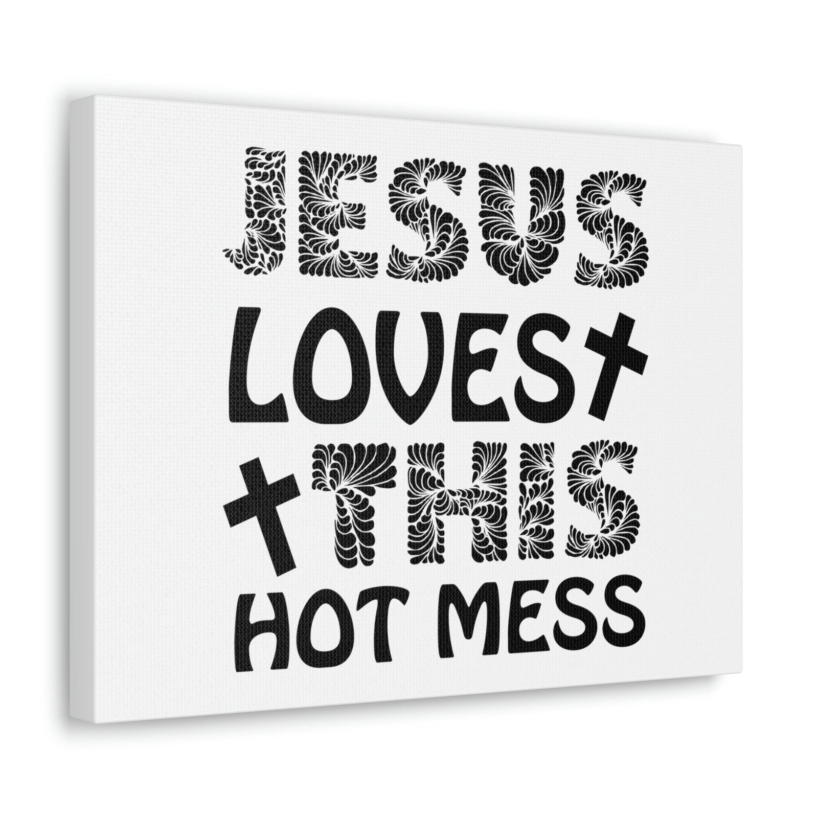 Scripture Walls Jesus Loves This Hot Mess LAMENTATIONS 3:22 Cross Christian Wall Art Print Ready to Hang Unframed-Express Your Love Gifts