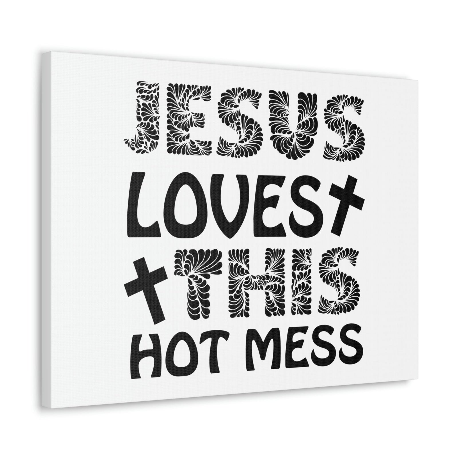 Scripture Walls Jesus Loves This Hot Mess LAMENTATIONS 3:22 Cross Christian Wall Art Print Ready to Hang Unframed-Express Your Love Gifts