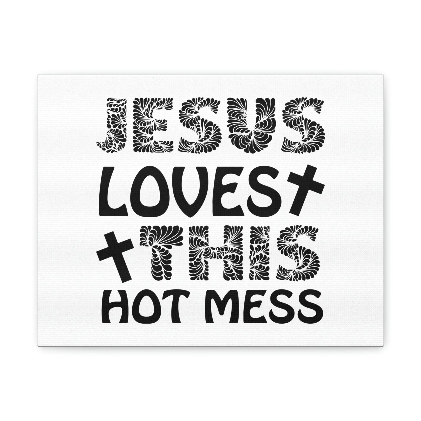 Scripture Walls Jesus Loves This Hot Mess LAMENTATIONS 3:22 Cross Christian Wall Art Print Ready to Hang Unframed-Express Your Love Gifts