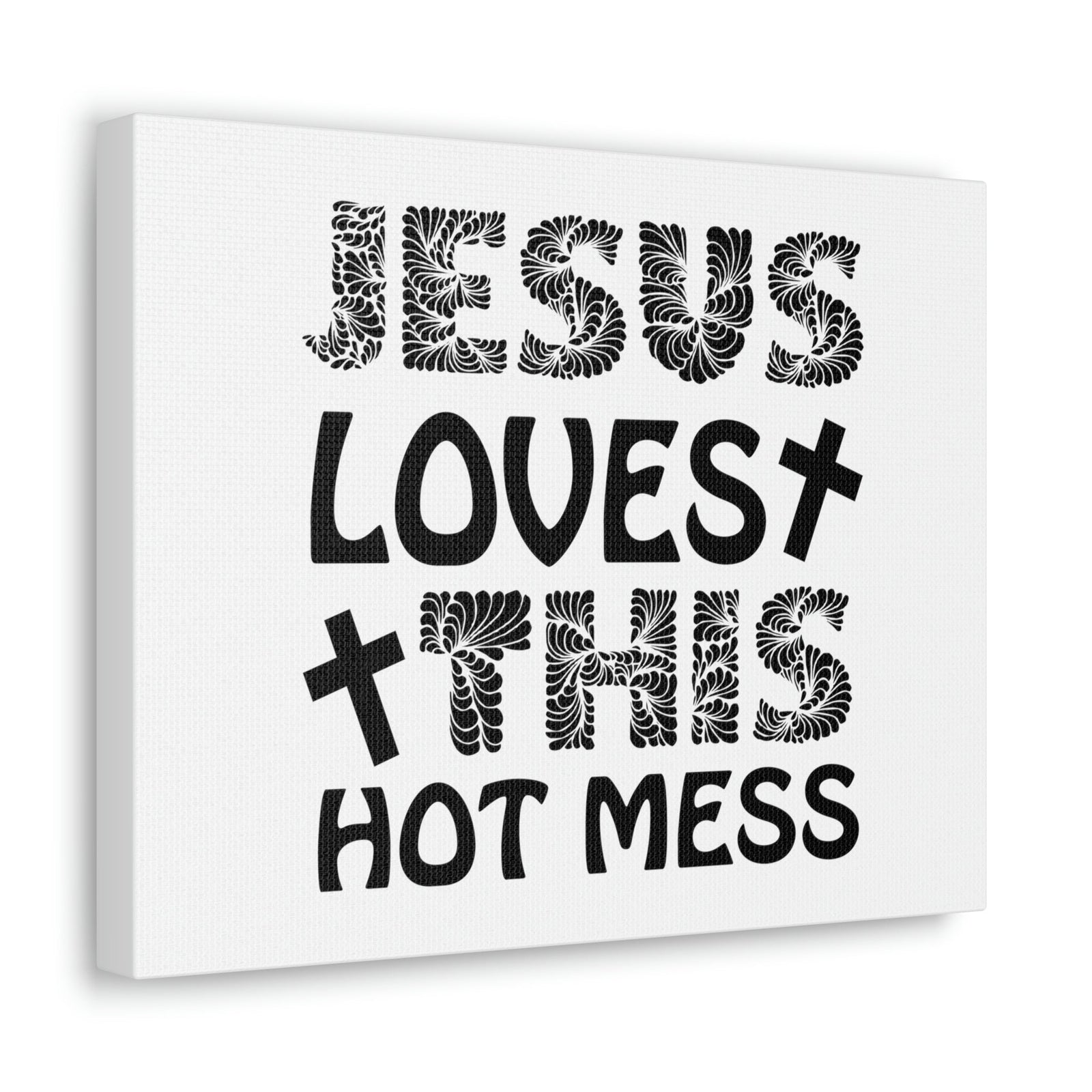 Scripture Walls Jesus Loves This Hot Mess LAMENTATIONS 3:22 Cross Christian Wall Art Print Ready to Hang Unframed-Express Your Love Gifts