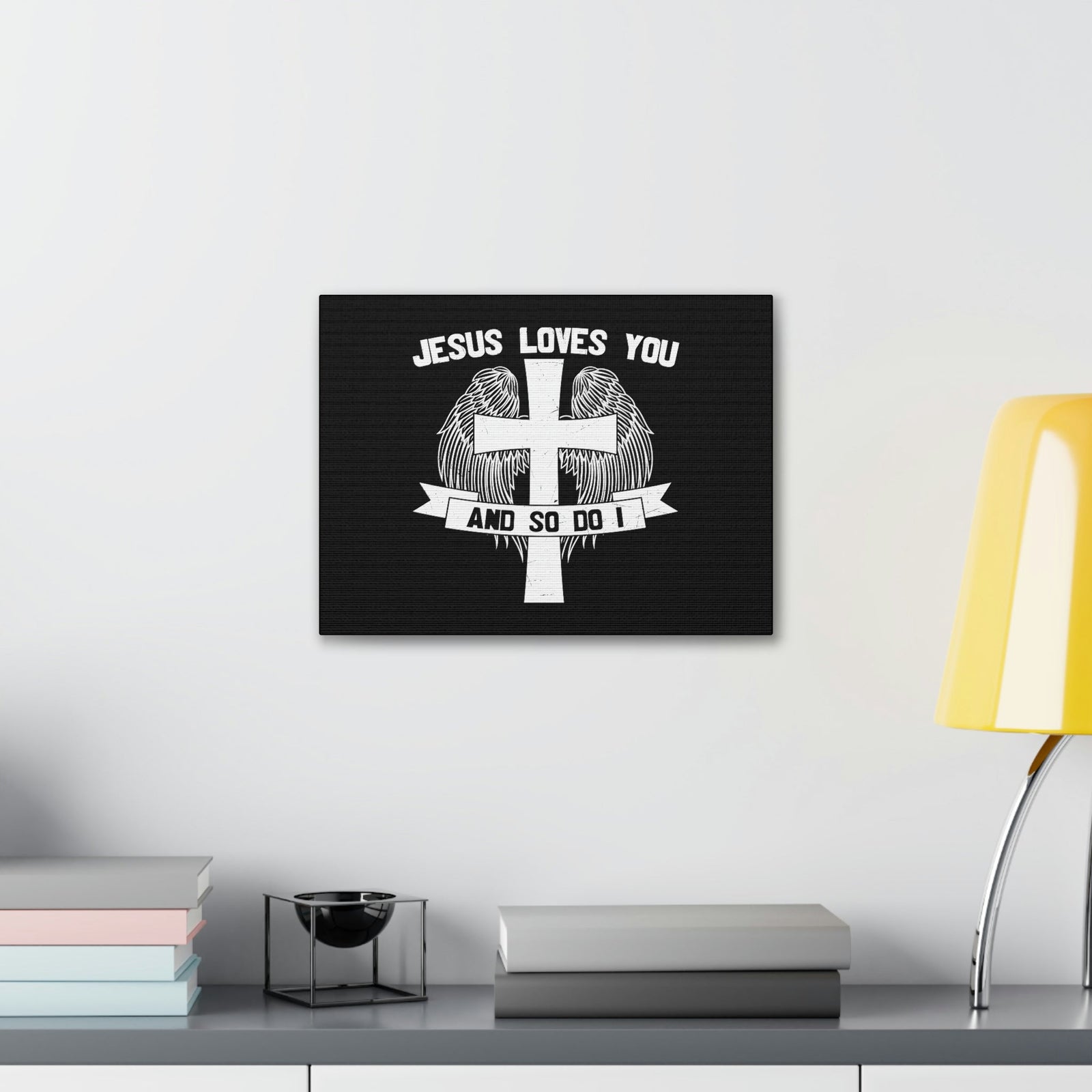 Scripture Walls Jesus Loves You 1 John 3:16 Cross Wings Christian Wall Art Bible Verse Print Ready to Hang Unframed-Express Your Love Gifts