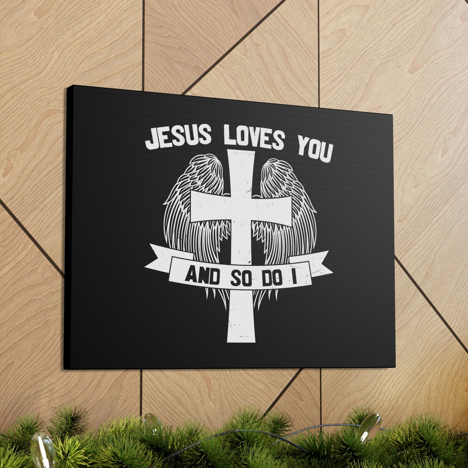 Scripture Walls Jesus Loves You 1 John 3:16 Cross Wings Christian Wall Art Bible Verse Print Ready to Hang Unframed-Express Your Love Gifts