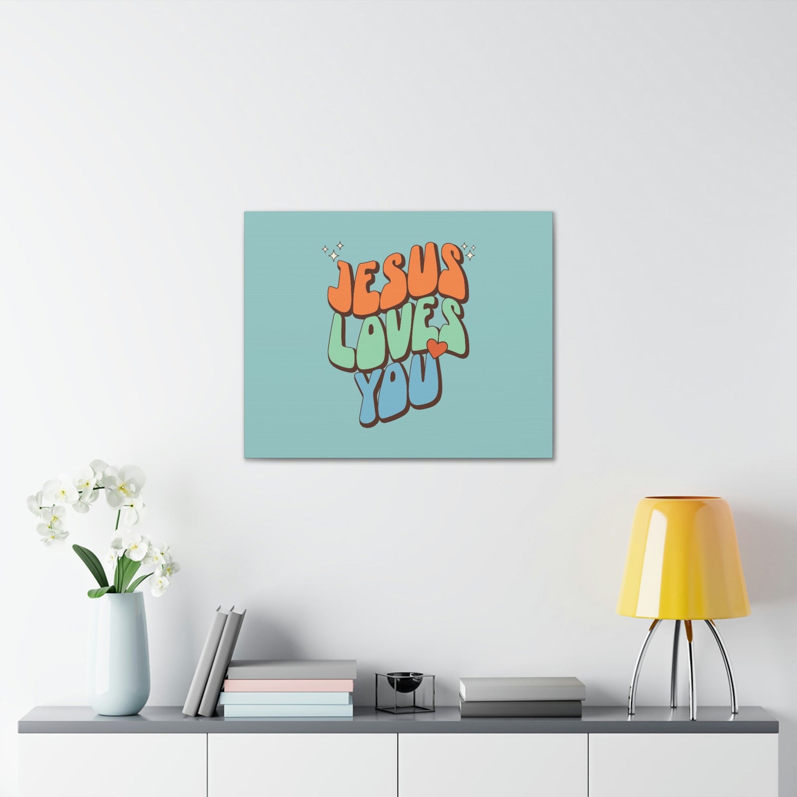 Scripture Walls Jesus Loves You Sky Blue John 15:9 Bible Canvas Christian Wall Art Ready to Hang Unframed-Express Your Love Gifts