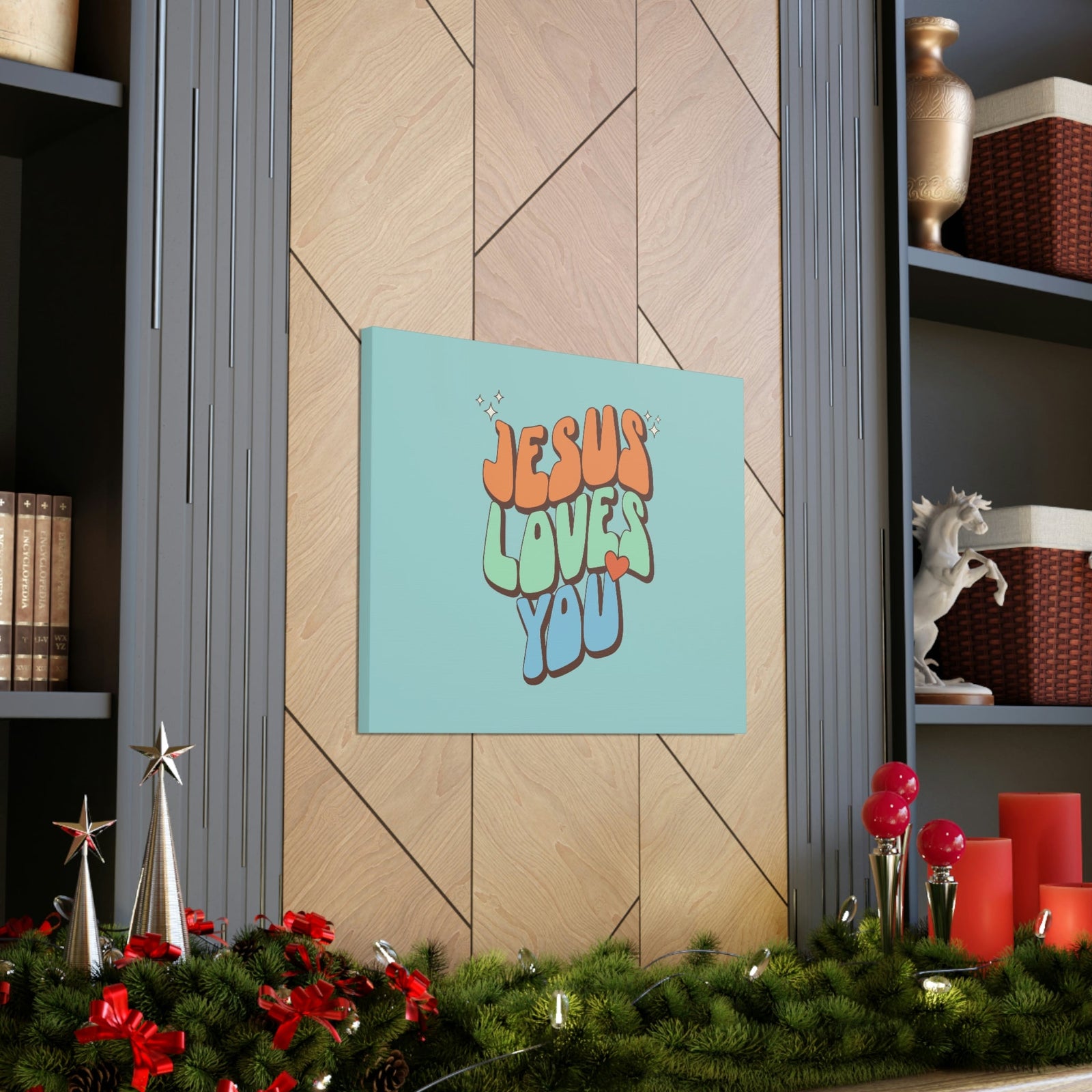 Scripture Walls Jesus Loves You Sky Blue John 15:9 Bible Canvas Christian Wall Art Ready to Hang Unframed-Express Your Love Gifts