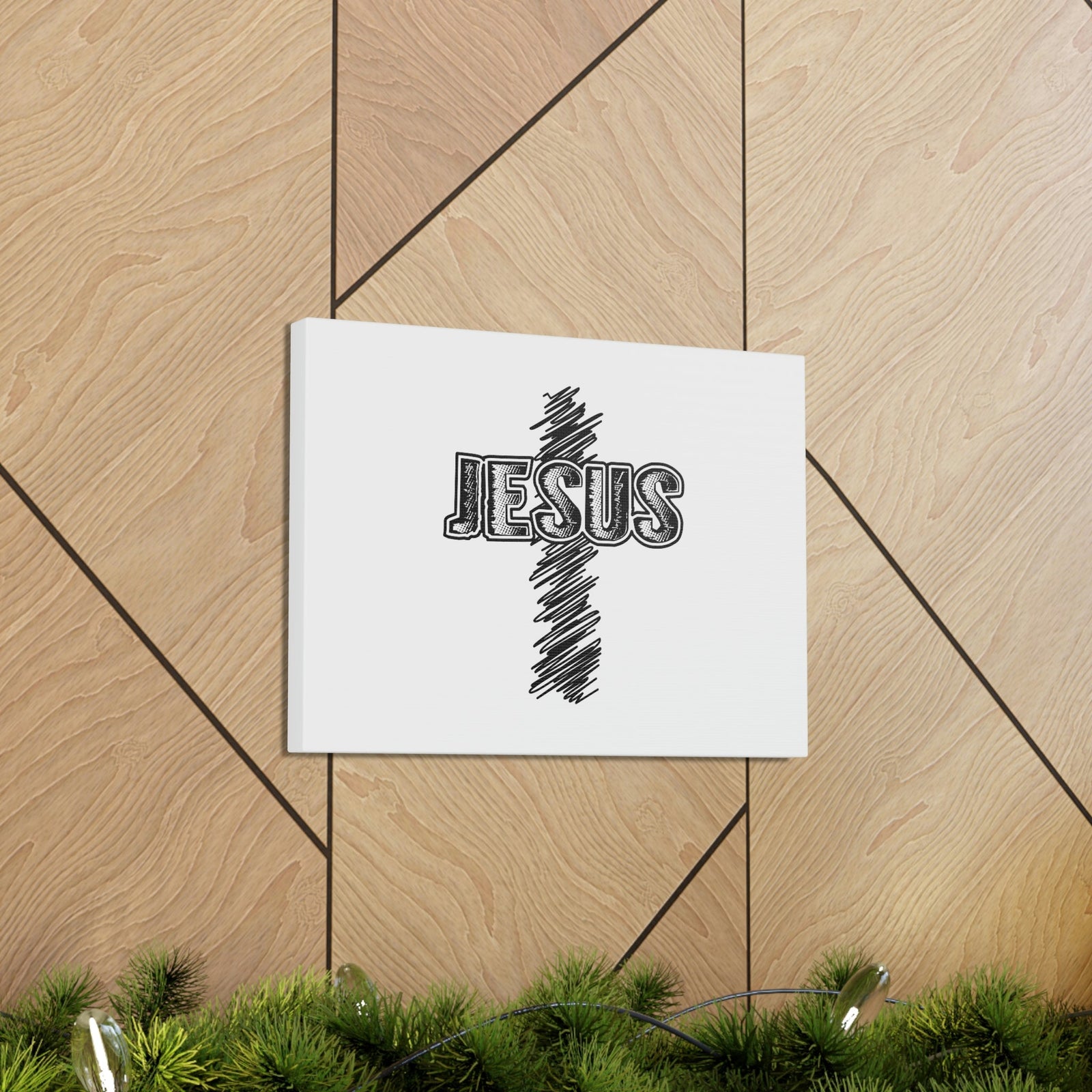 Scripture Walls Jesus Mark 8:34 Cross White Christian Wall Art Bible Verse Print Ready to Hang Unframed-Express Your Love Gifts