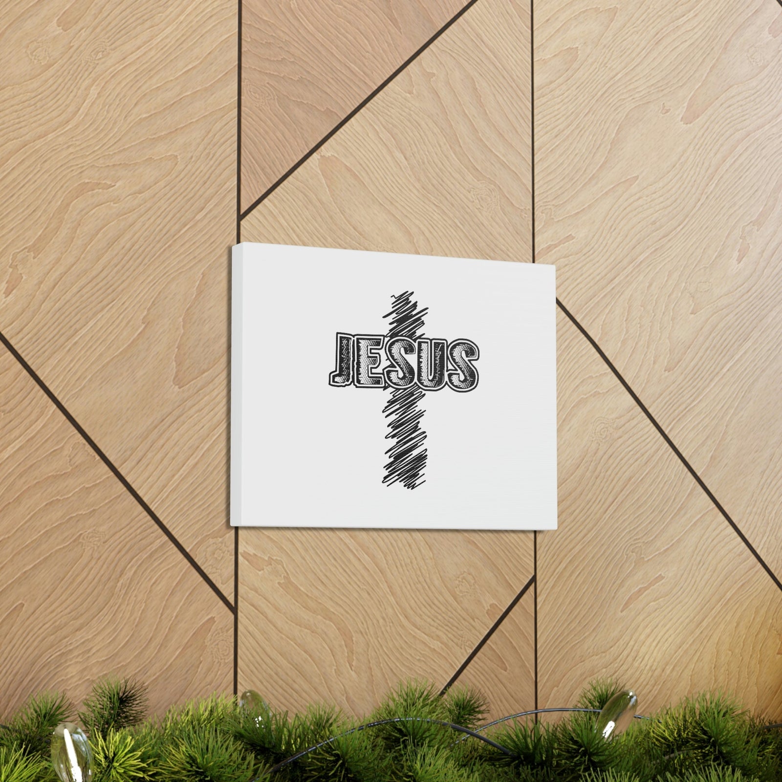 Scripture Walls Jesus Mark 8:34 Cross White Christian Wall Art Bible Verse Print Ready to Hang Unframed-Express Your Love Gifts