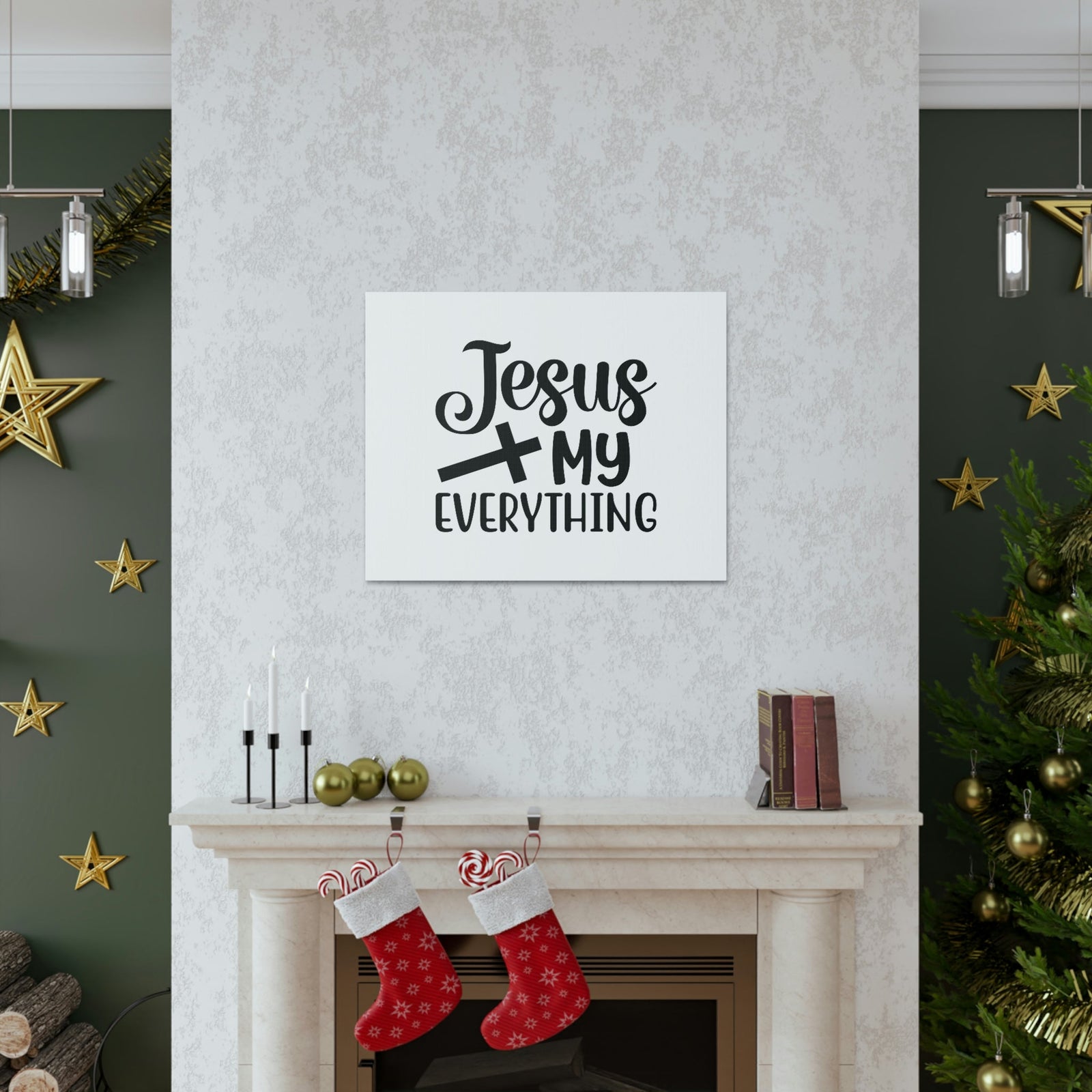 Scripture Walls Jesus My Everything 2 Corinthians 12:9 Cross Christian Wall Art Bible Verse Print Ready to Hang Unframed-Express Your Love Gifts