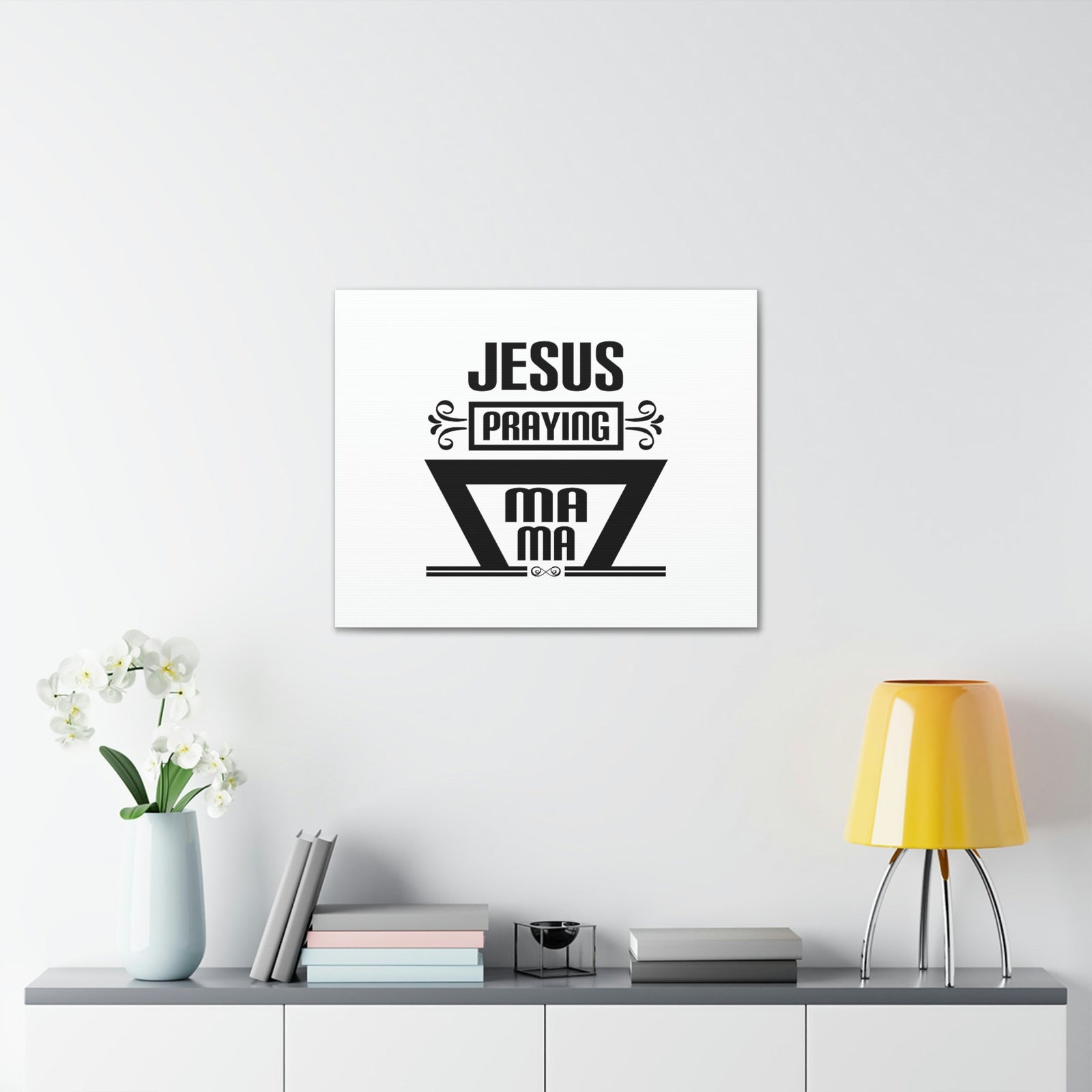 Scripture Walls Jesus Praying Luke 2:51 White Christian Wall Art Bible Verse Print Ready to Hang Unframed-Express Your Love Gifts