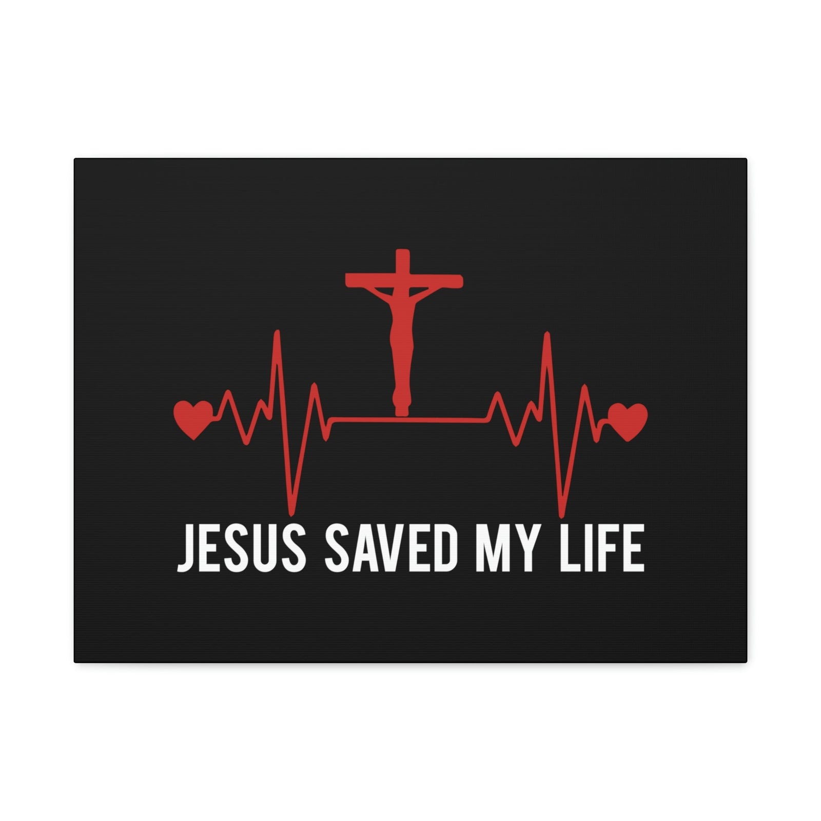Scripture Walls Jesus Saved My Life Ephesians 2:8 Heartbeat Christian Wall Art Bible Verse Print Ready to Hang Unframed-Express Your Love Gifts