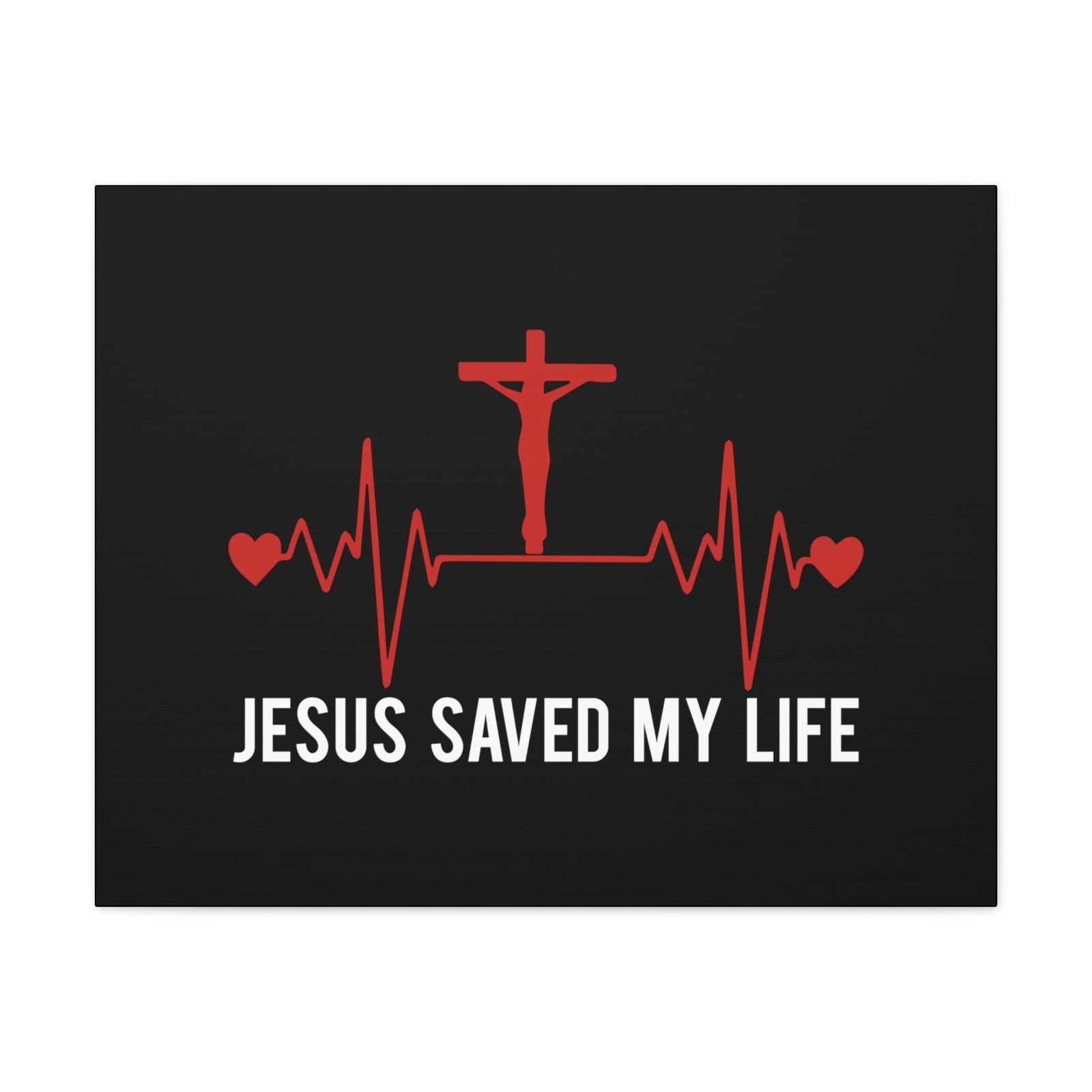 Scripture Walls Jesus Saved My Life Ephesians 2:8 Heartbeat Christian Wall Art Bible Verse Print Ready to Hang Unframed-Express Your Love Gifts