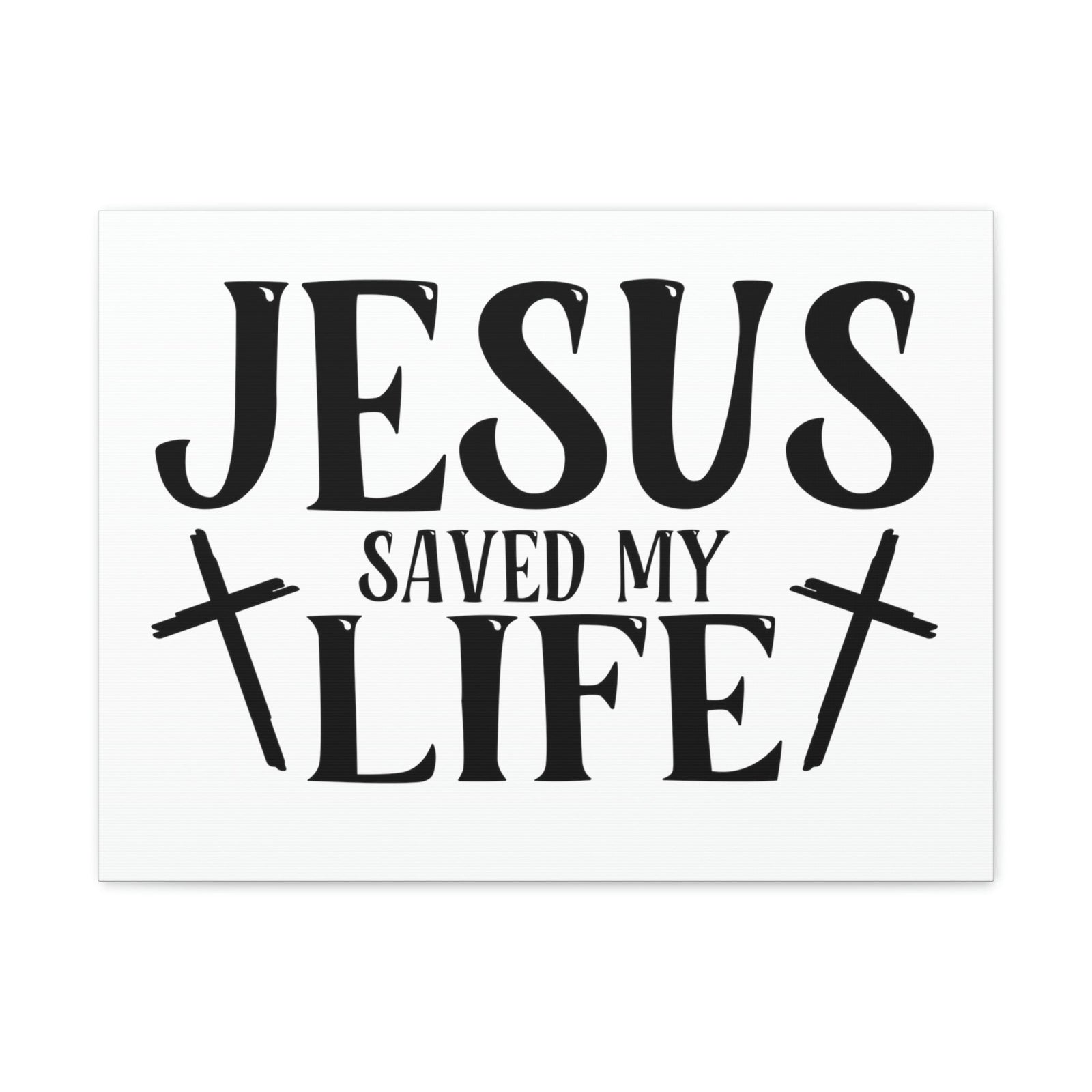 Scripture Walls Jesus Saved My Life John 3:16 Cross White Christian Wall Art Bible Verse Print Ready to Hang Unframed-Express Your Love Gifts