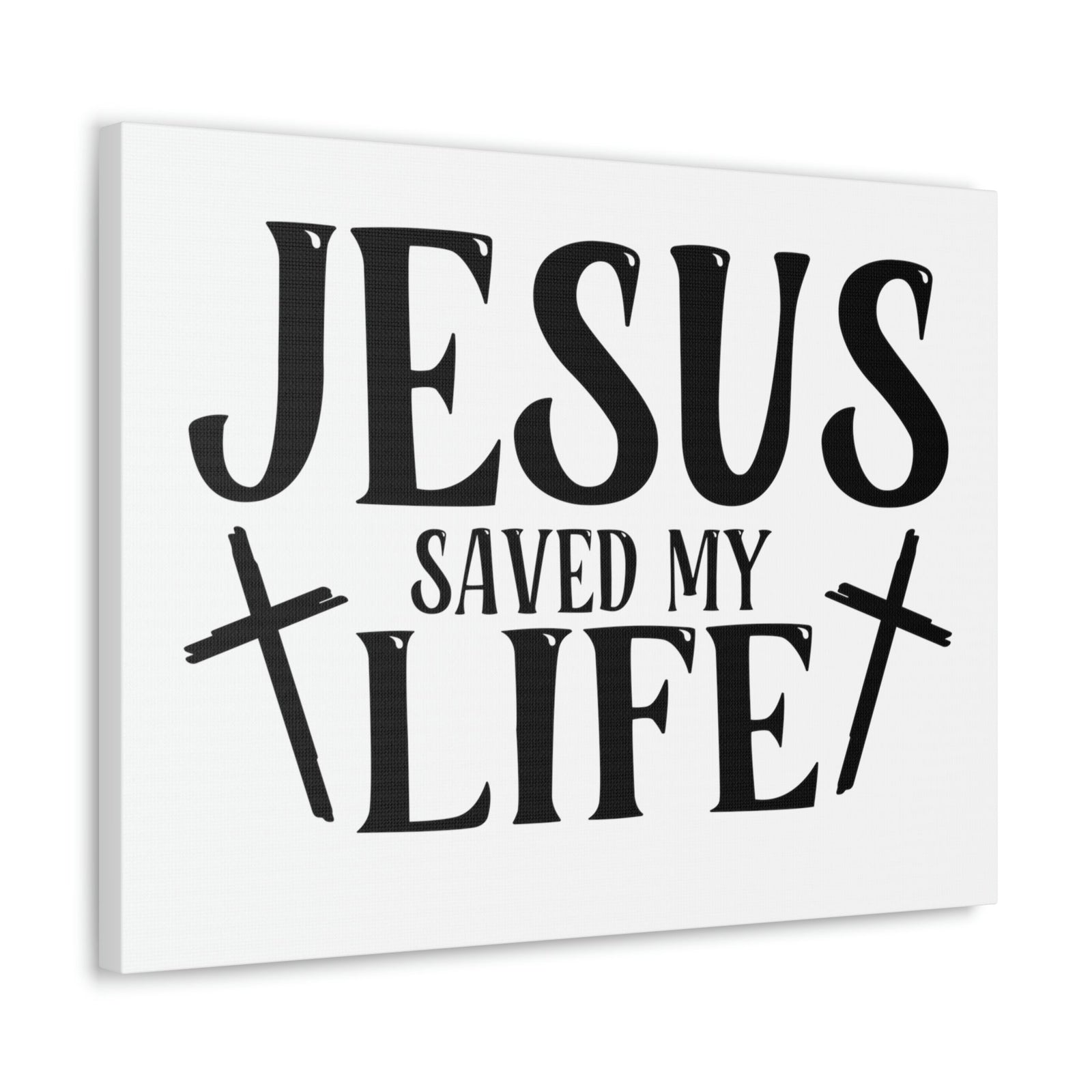 Scripture Walls Jesus Saved My Life John 3:16 Cross White Christian Wall Art Bible Verse Print Ready to Hang Unframed-Express Your Love Gifts