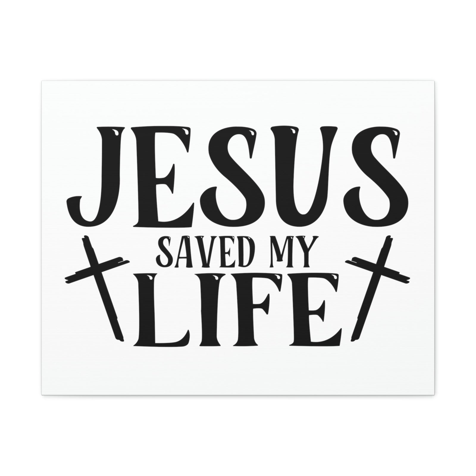 Scripture Walls Jesus Saved My Life John 3:16 Cross White Christian Wall Art Bible Verse Print Ready to Hang Unframed-Express Your Love Gifts