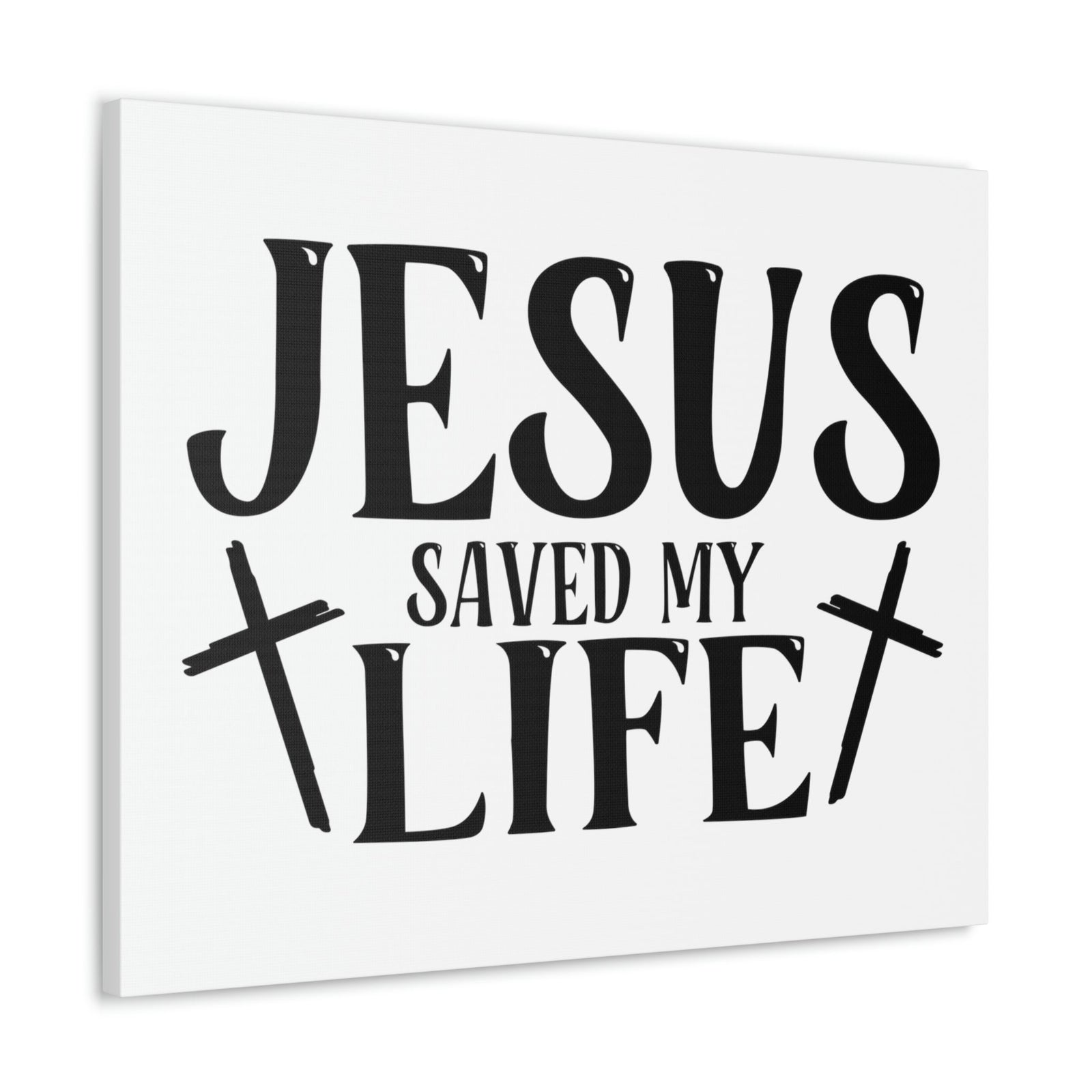 Scripture Walls Jesus Saved My Life John 3:16 Cross White Christian Wall Art Bible Verse Print Ready to Hang Unframed-Express Your Love Gifts