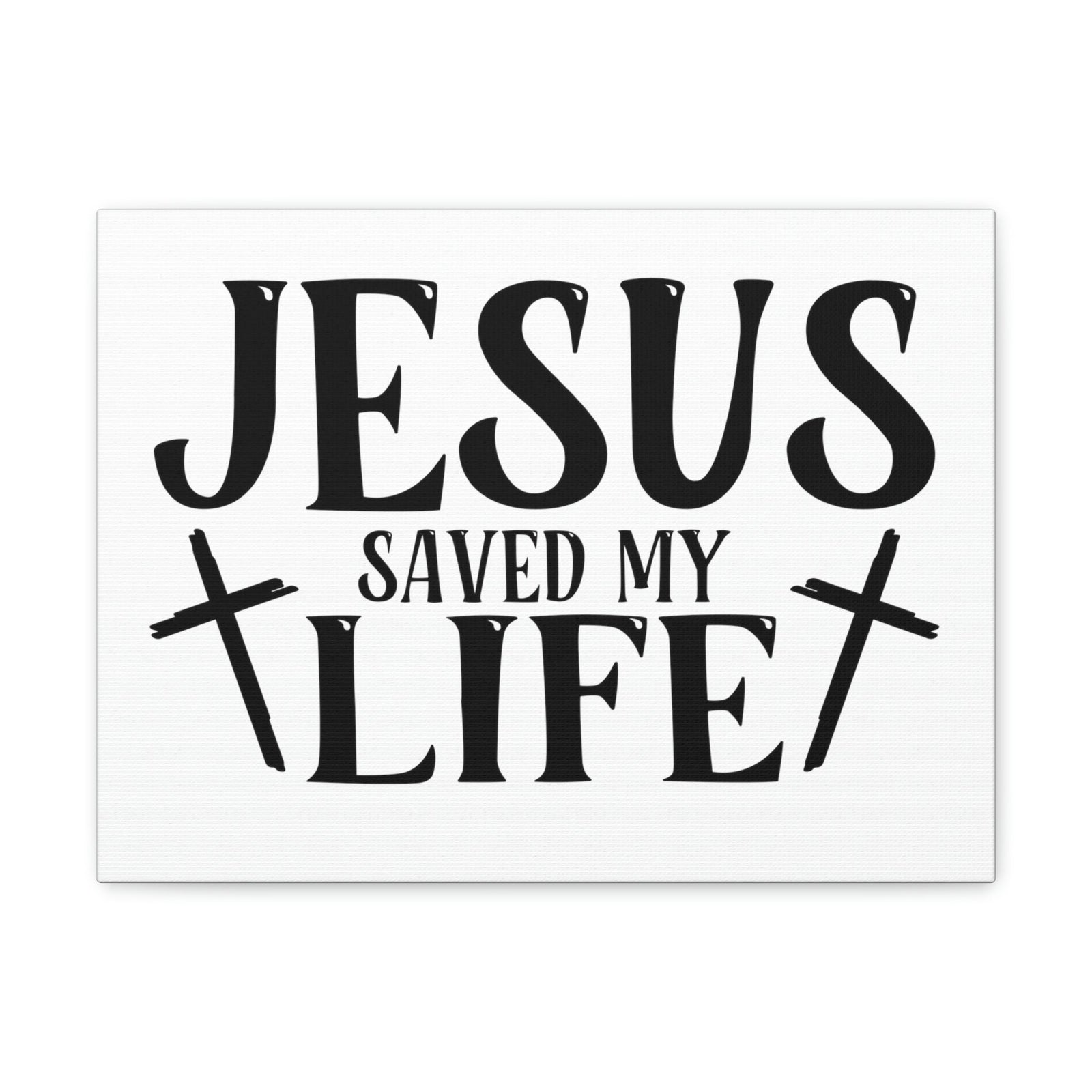 Scripture Walls Jesus Saved My Life John 3:16 Cross White Christian Wall Art Bible Verse Print Ready to Hang Unframed-Express Your Love Gifts