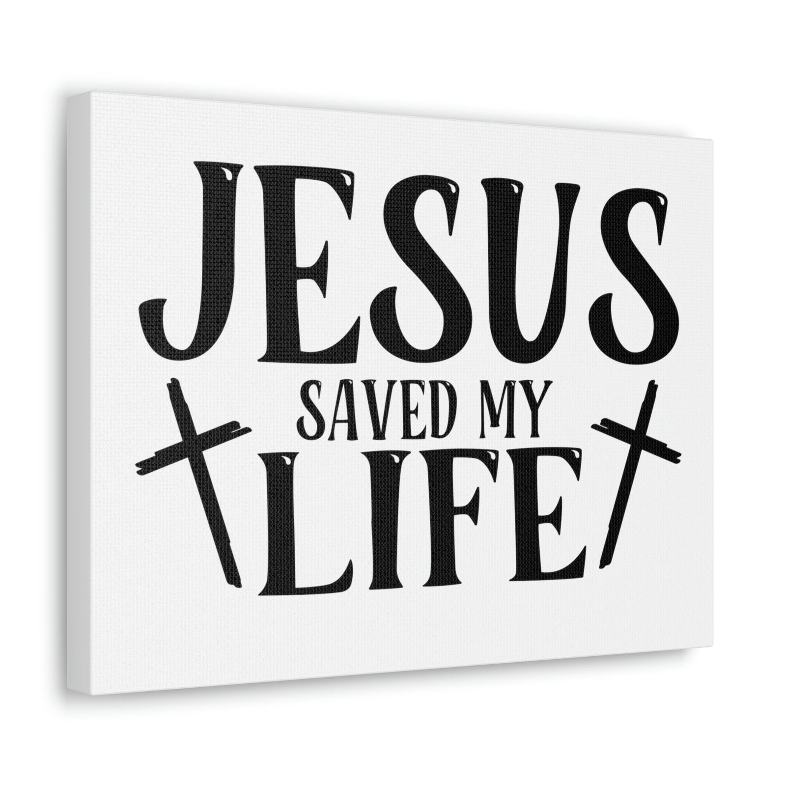 Scripture Walls Jesus Saved My Life John 3:16 Cross White Christian Wall Art Bible Verse Print Ready to Hang Unframed-Express Your Love Gifts