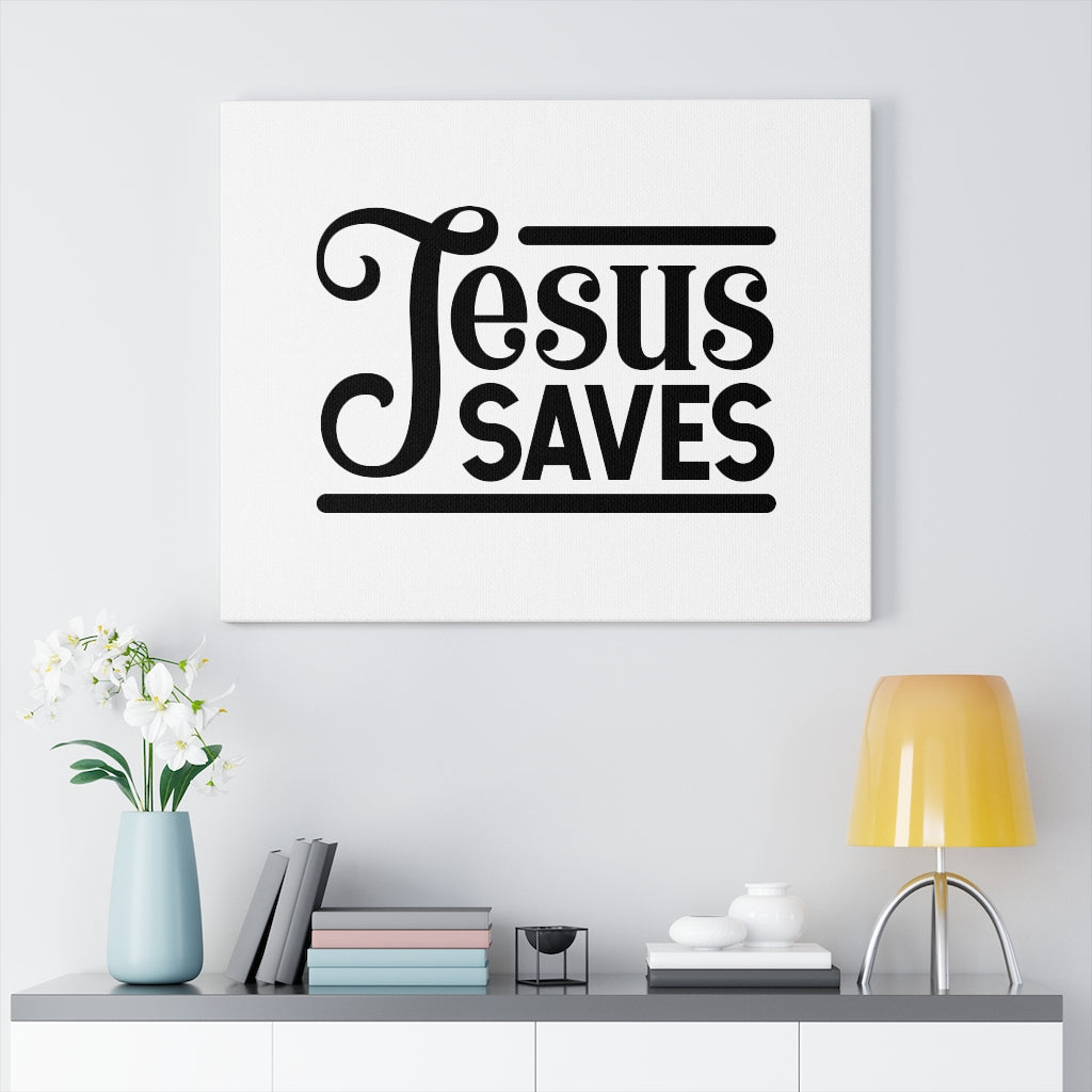 Scripture Walls Jesus Saves Bible Verse Canvas Christian Wall Art Ready to Hang Unframed-Express Your Love Gifts