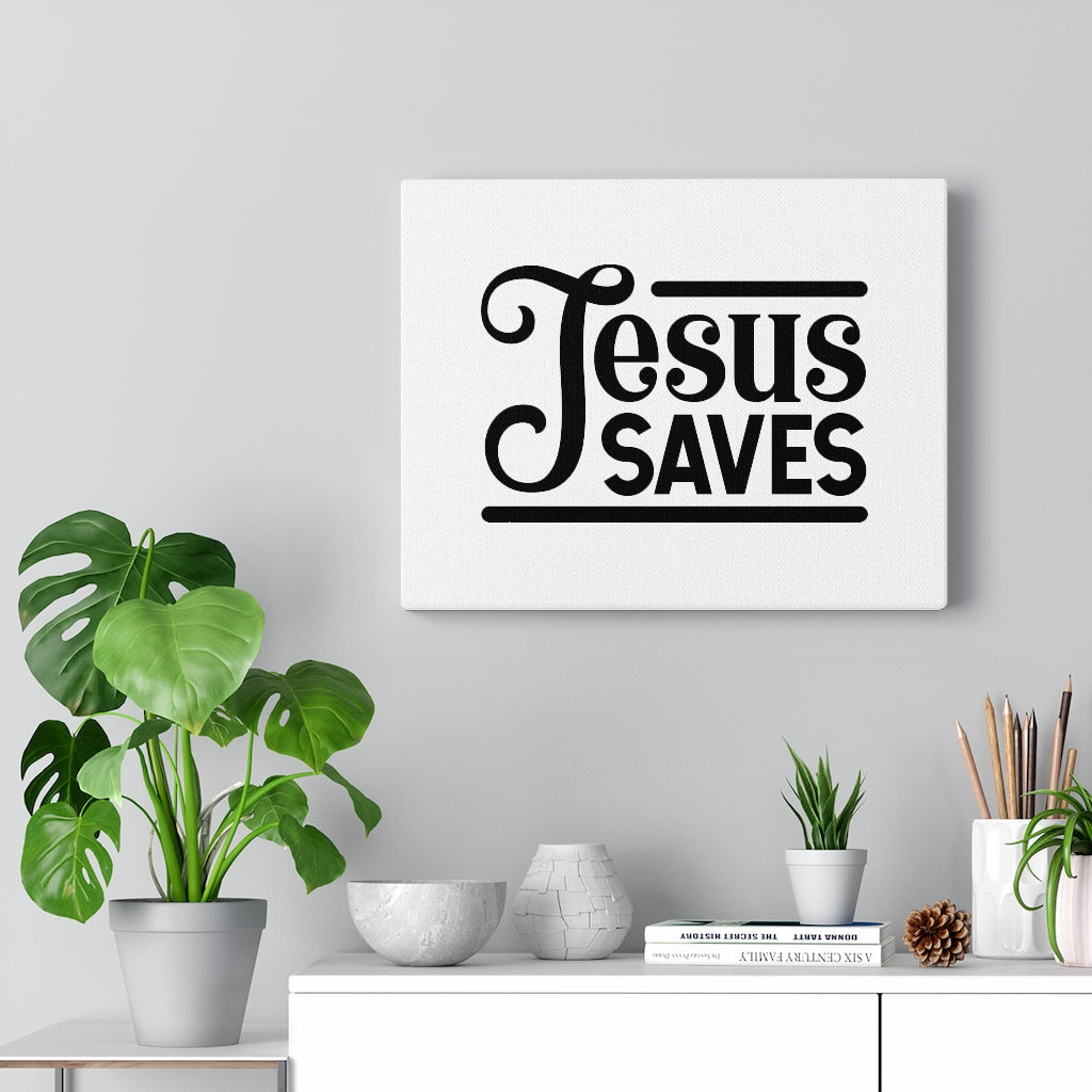 Scripture Walls Jesus Saves Bible Verse Canvas Christian Wall Art Ready to Hang Unframed-Express Your Love Gifts