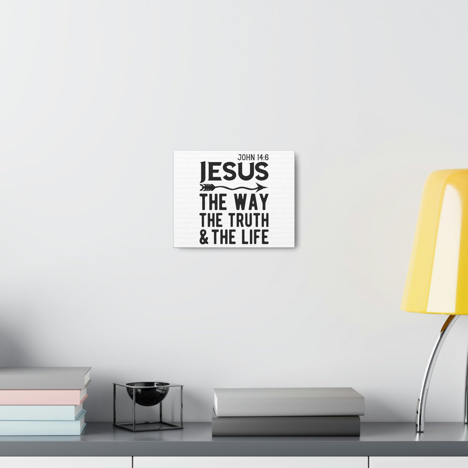 Scripture Walls Jesus The Way John 14:6 Arrow Bible Verse Canvas Christian Wall Art Ready To Hang Unframed-Express Your Love Gifts