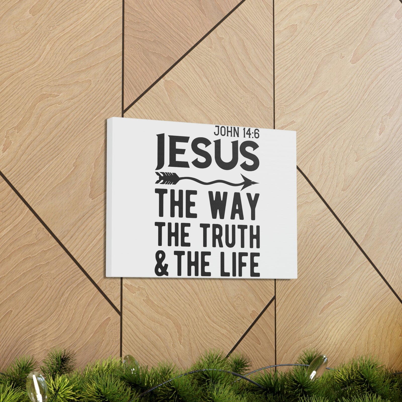 Scripture Walls Jesus The Way John 14:6 Arrow Bible Verse Canvas Christian Wall Art Ready To Hang Unframed-Express Your Love Gifts