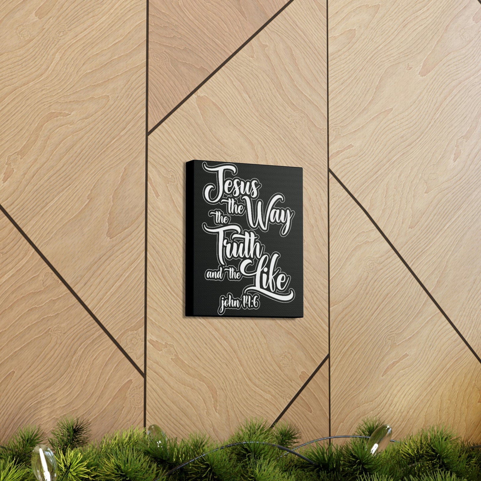 Scripture Walls Jesus The Way The Truth And The Life John 14:6 Black and White Bible Verse Canvas Christian Wall Art Ready To Hang Unframed-Express Your Love Gifts