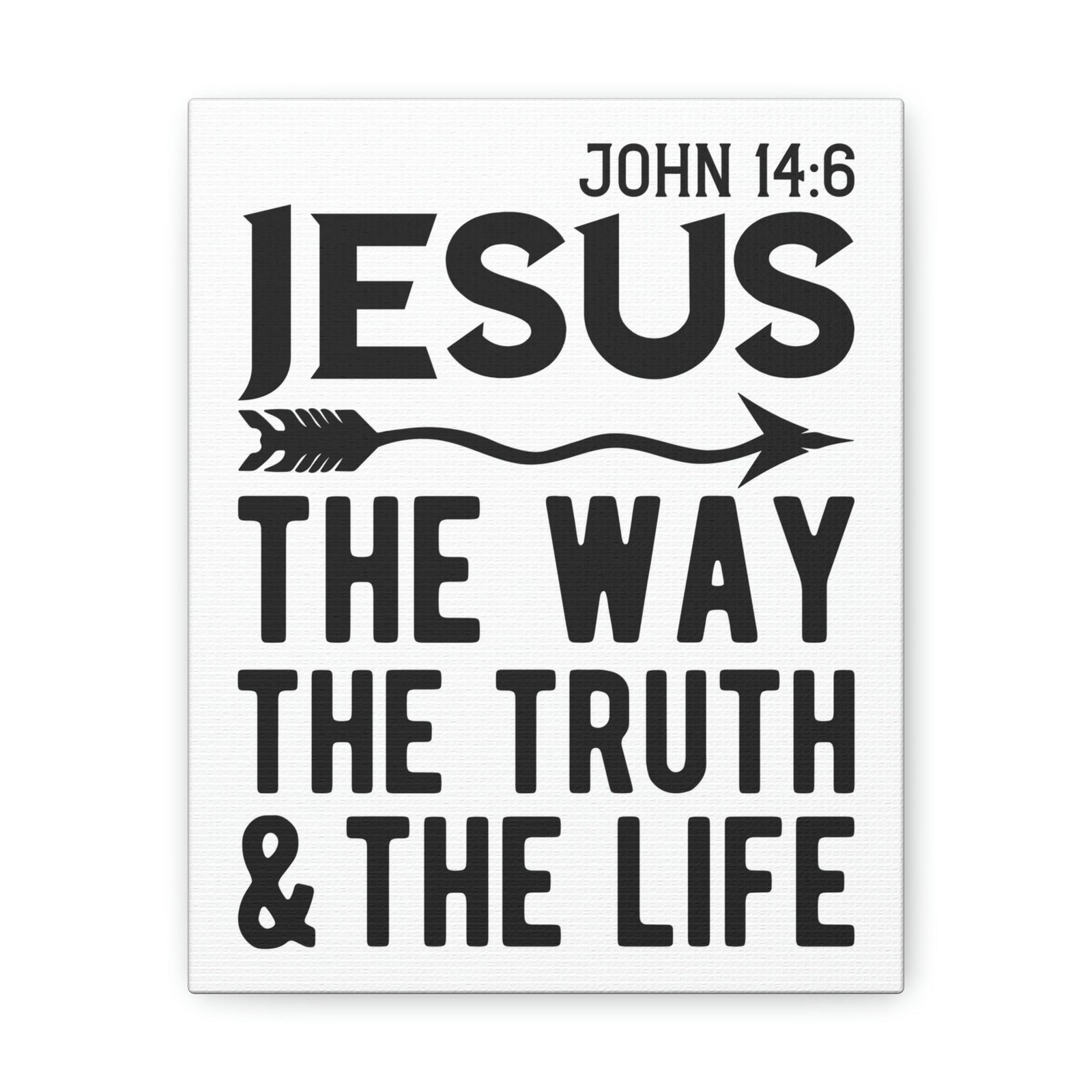 Scripture Walls Jesus The Way The Truth And The Life John 14:6 Bold Bible Verse Canvas Christian Wall Art Ready To Hang Unframed-Express Your Love Gifts