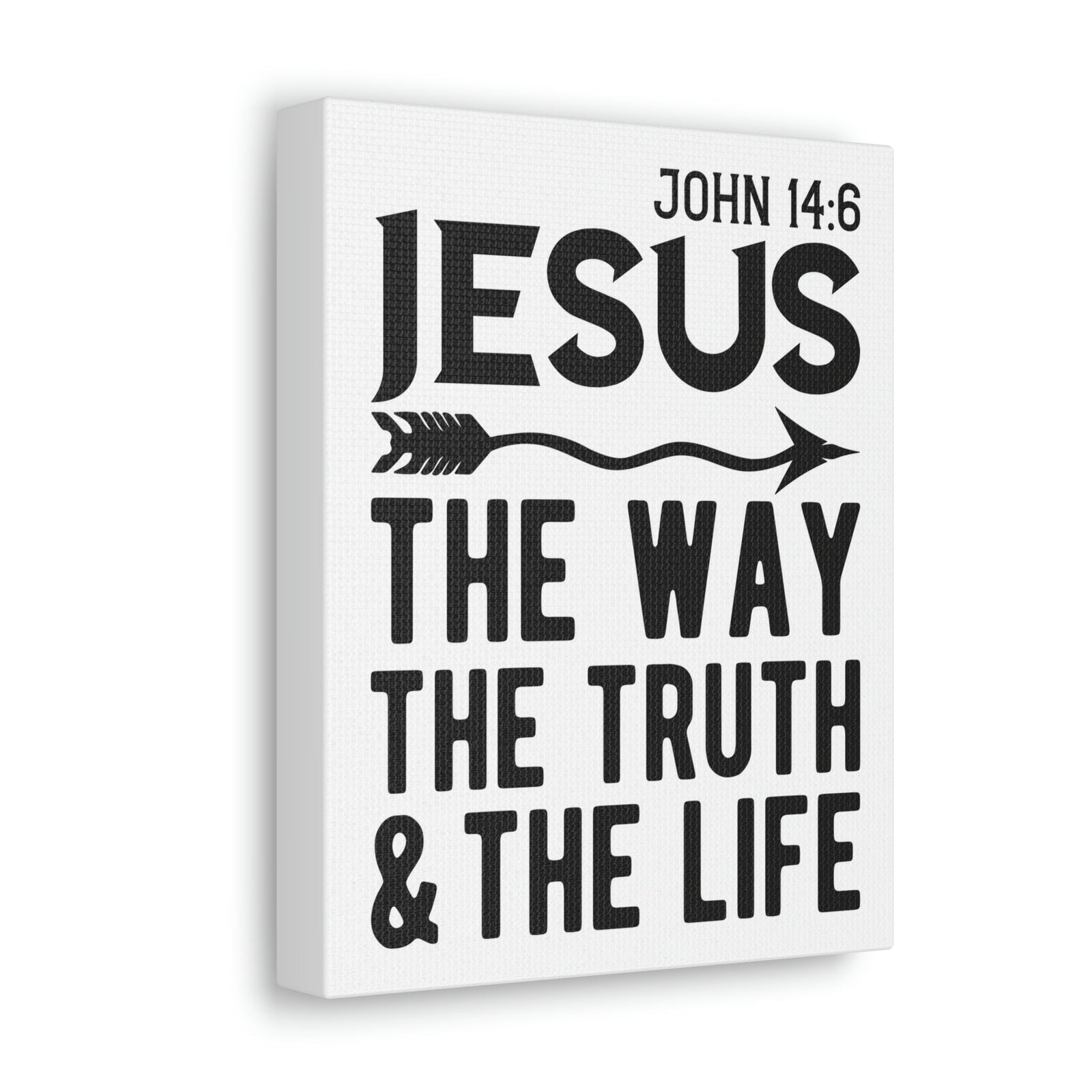 Scripture Walls Jesus The Way The Truth And The Life John 14:6 Bold Bible Verse Canvas Christian Wall Art Ready To Hang Unframed-Express Your Love Gifts
