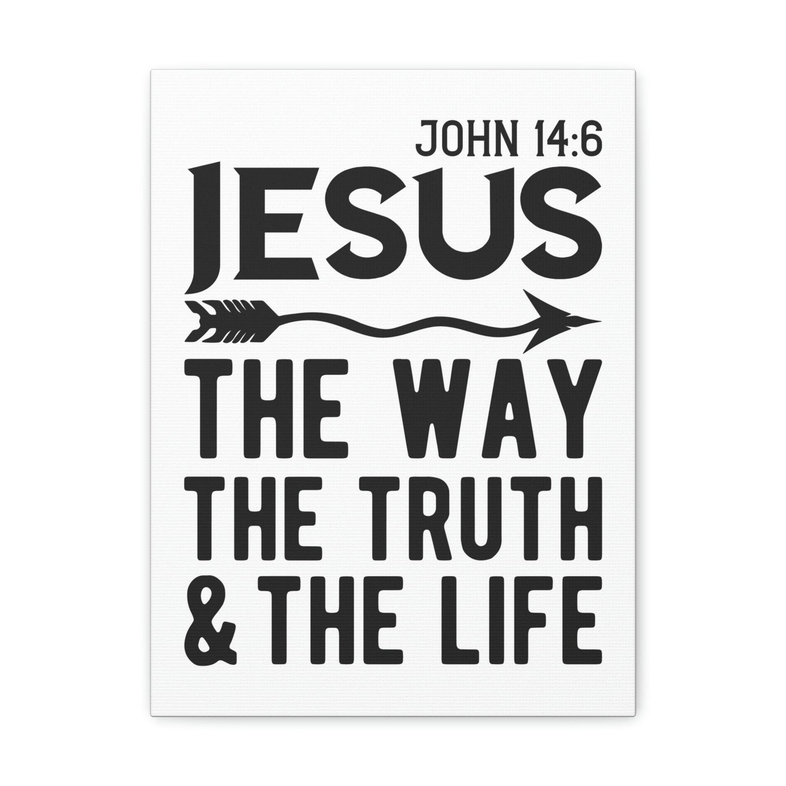 Scripture Walls Jesus The Way The Truth And The Life John 14:6 Bold Bible Verse Canvas Christian Wall Art Ready To Hang Unframed-Express Your Love Gifts