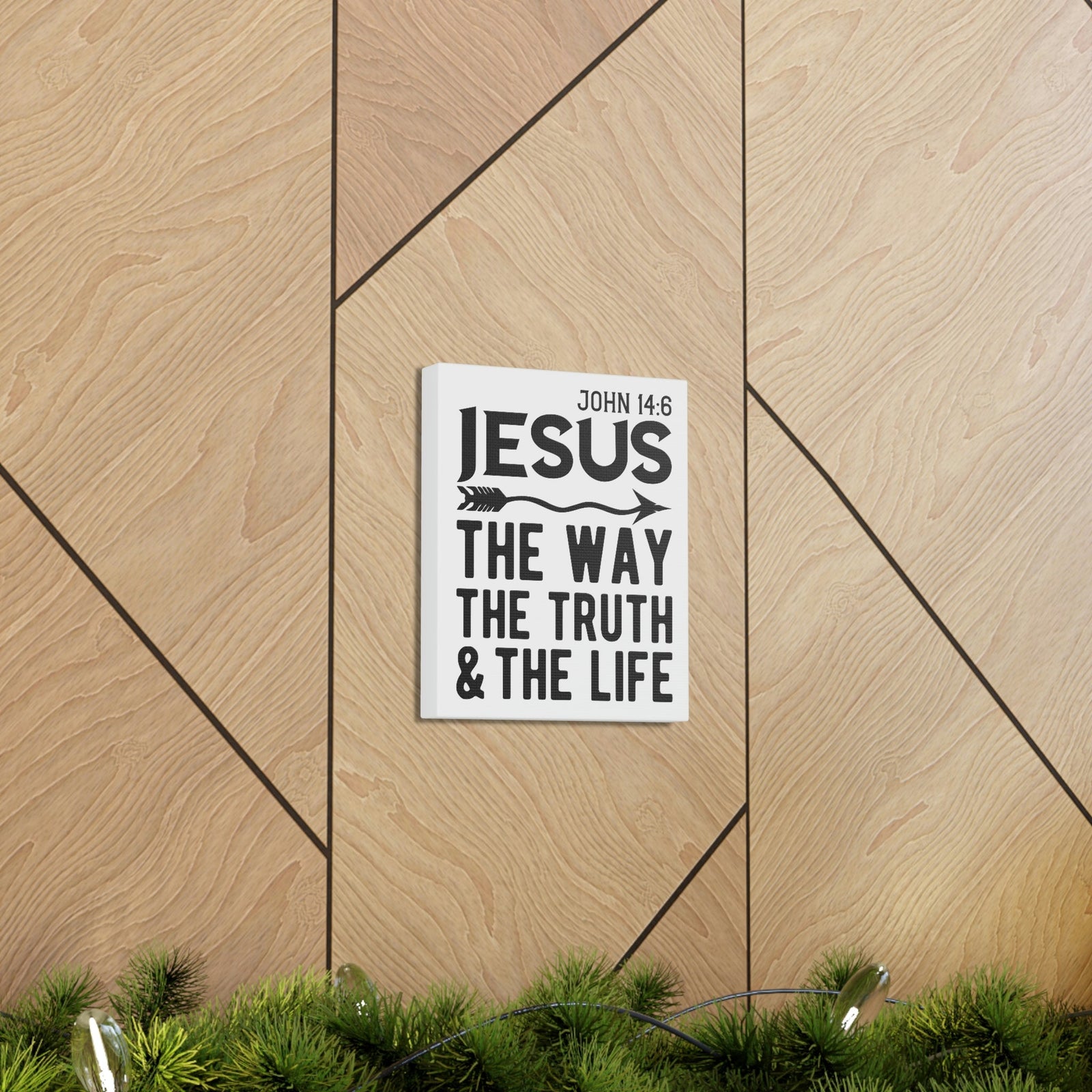 Scripture Walls Jesus The Way The Truth And The Life John 14:6 Bold Bible Verse Canvas Christian Wall Art Ready To Hang Unframed-Express Your Love Gifts