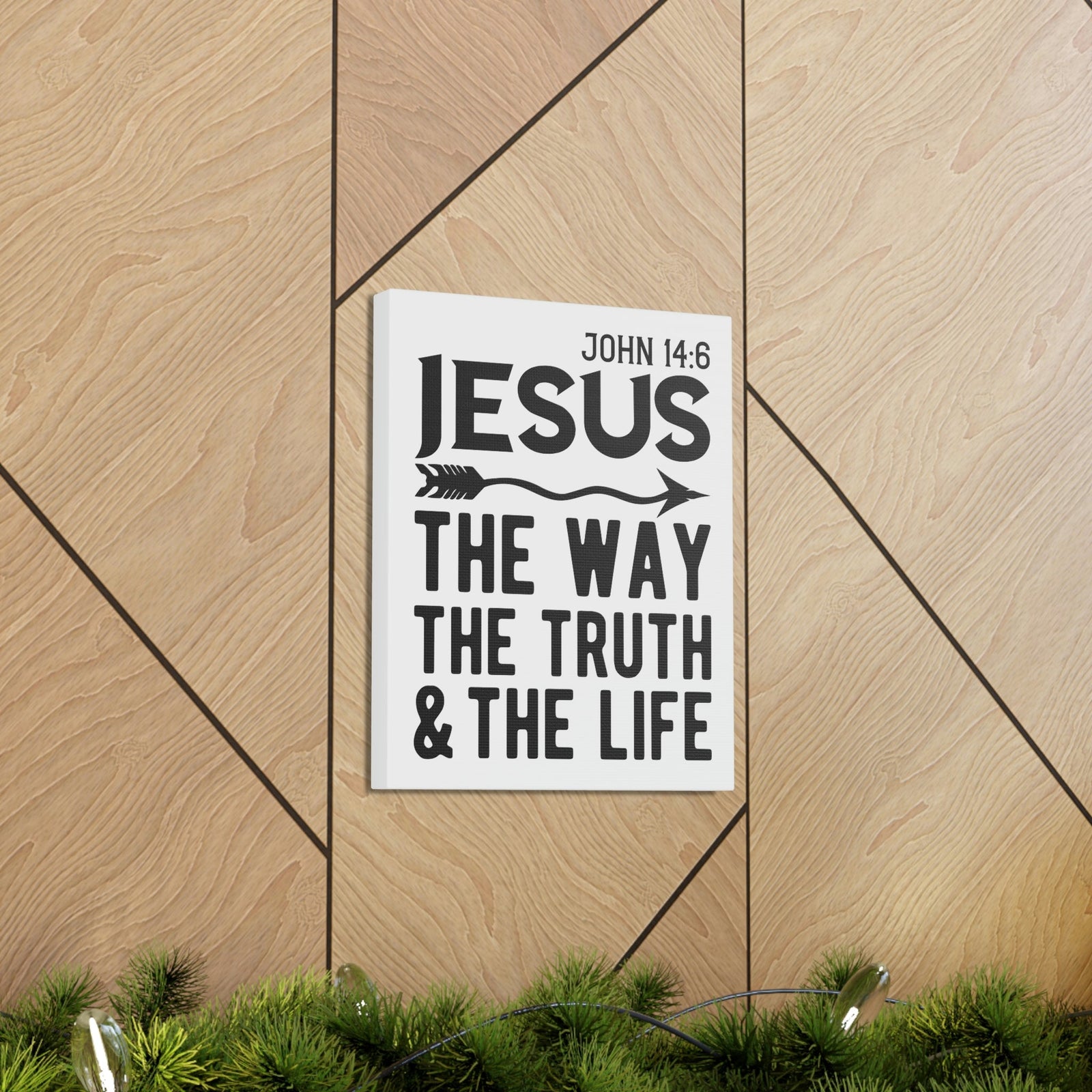 Scripture Walls Jesus The Way The Truth And The Life John 14:6 Bold Bible Verse Canvas Christian Wall Art Ready To Hang Unframed-Express Your Love Gifts