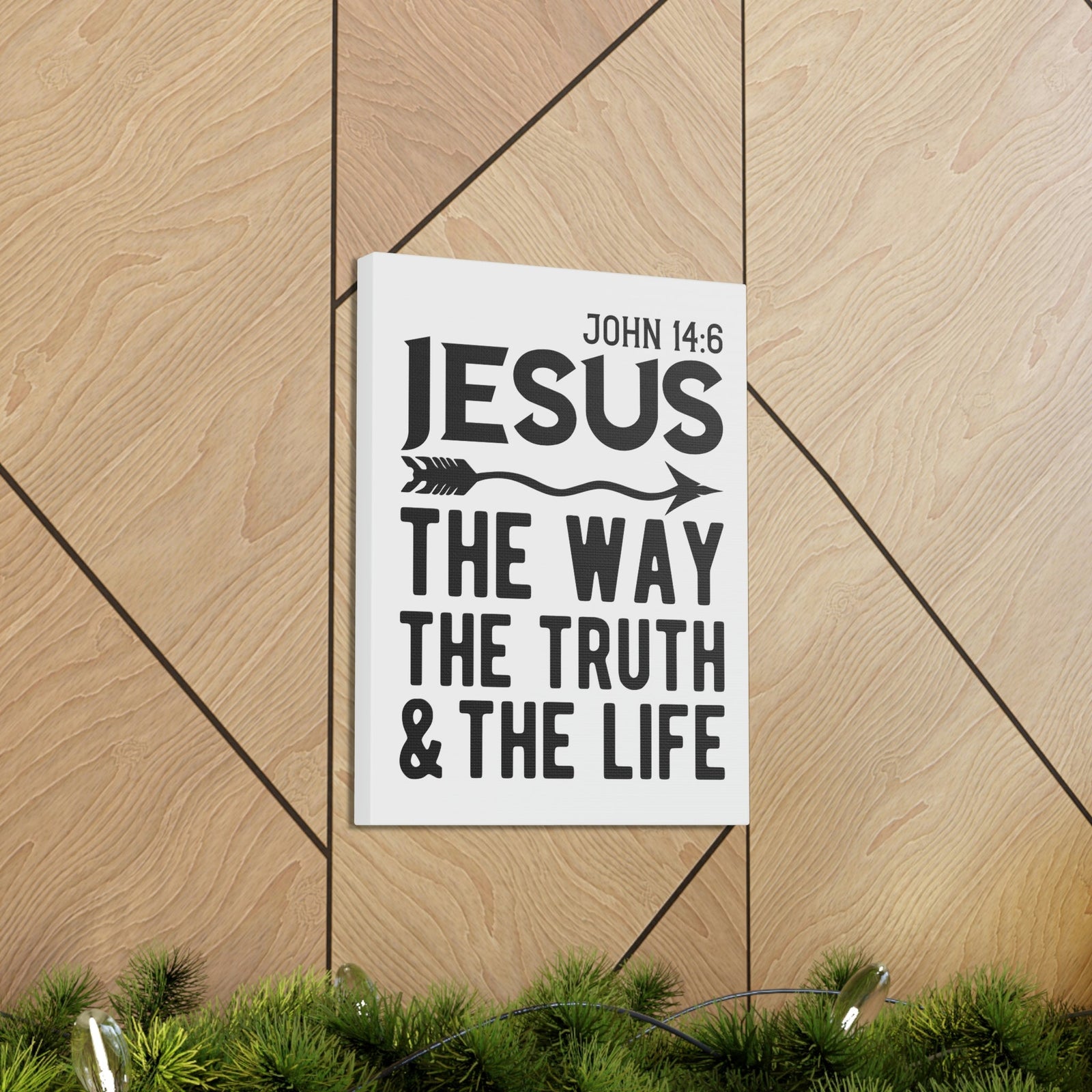 Scripture Walls Jesus The Way The Truth And The Life John 14:6 Bold Bible Verse Canvas Christian Wall Art Ready To Hang Unframed-Express Your Love Gifts
