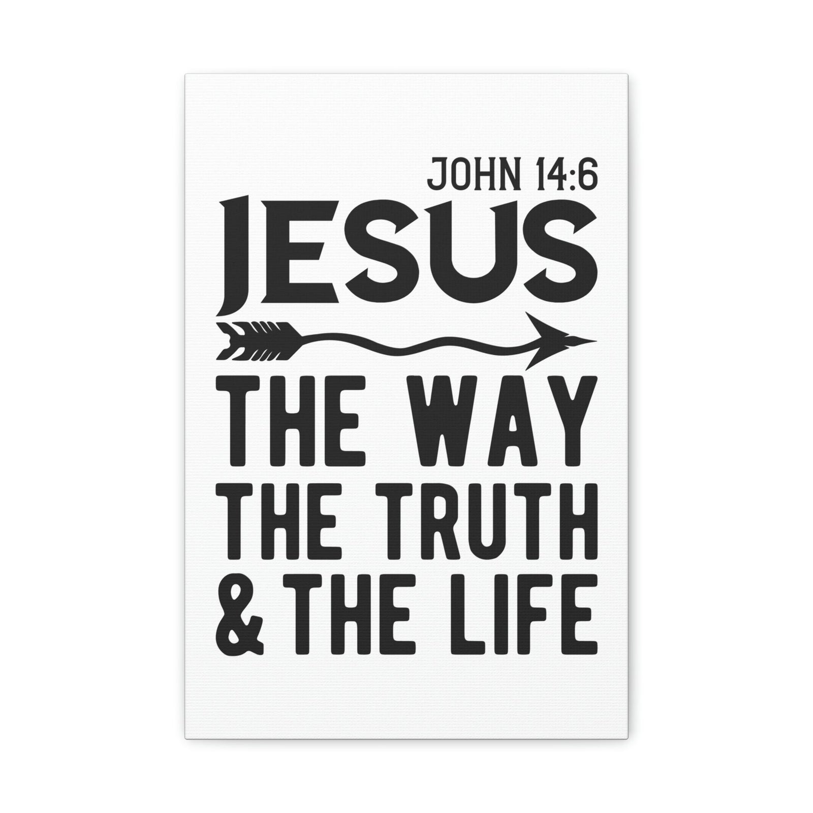 Scripture Walls Jesus The Way The Truth And The Life John 14:6 Bold Bible Verse Canvas Christian Wall Art Ready To Hang Unframed-Express Your Love Gifts