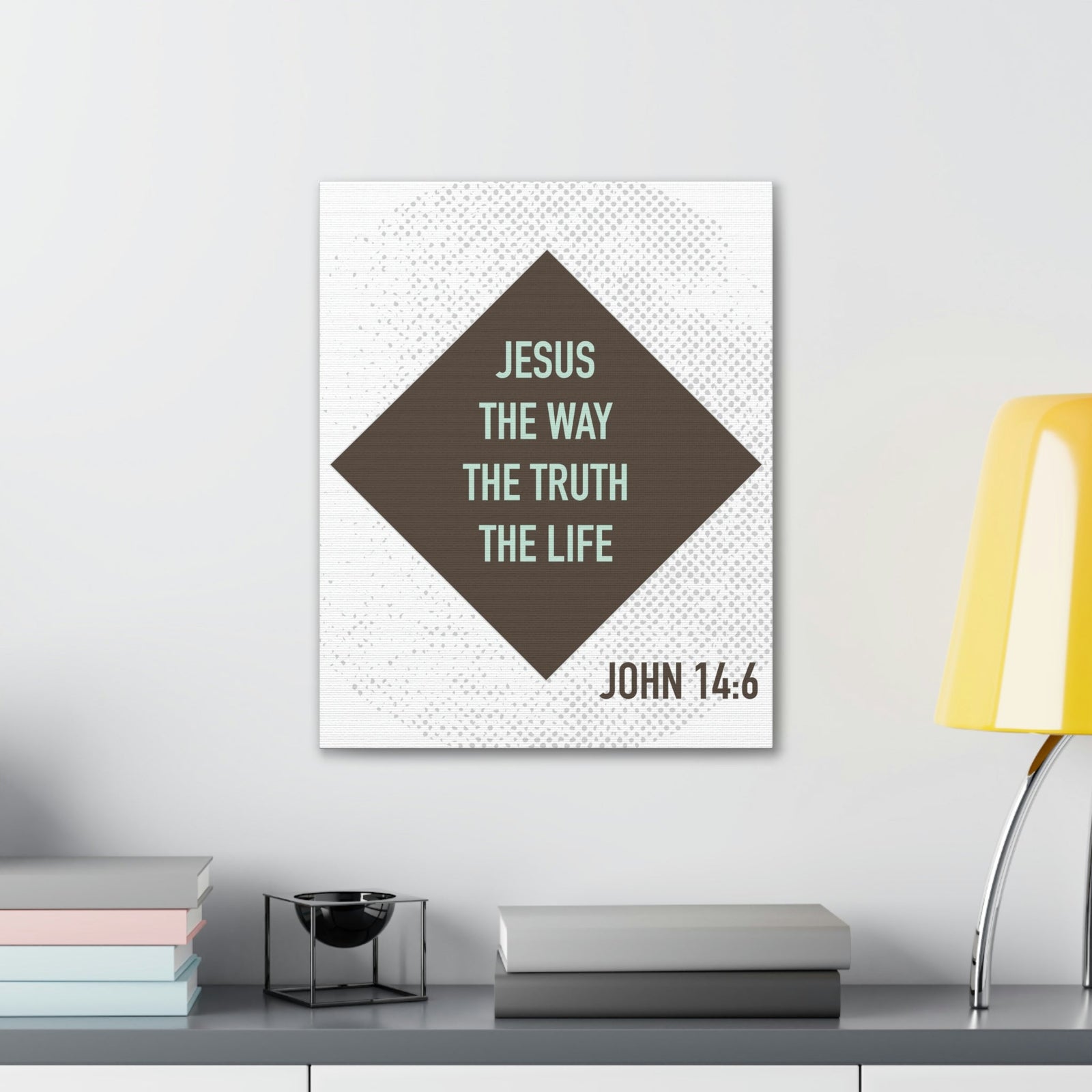 Scripture Walls Jesus The Way The Truth John 14:6 Diamond Christian Wall Art Bible Verse Print Ready To Hang Unframed-Express Your Love Gifts