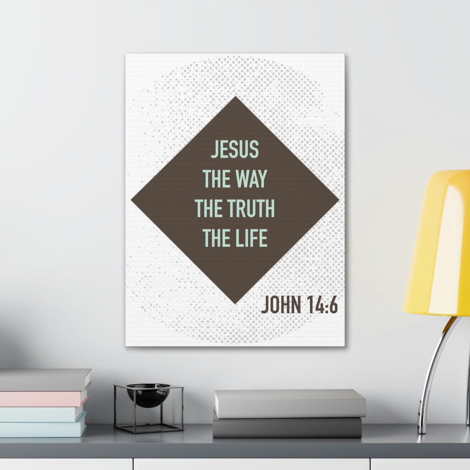 Scripture Walls Jesus The Way The Truth John 14:6 Diamond Christian Wall Art Bible Verse Print Ready To Hang Unframed-Express Your Love Gifts