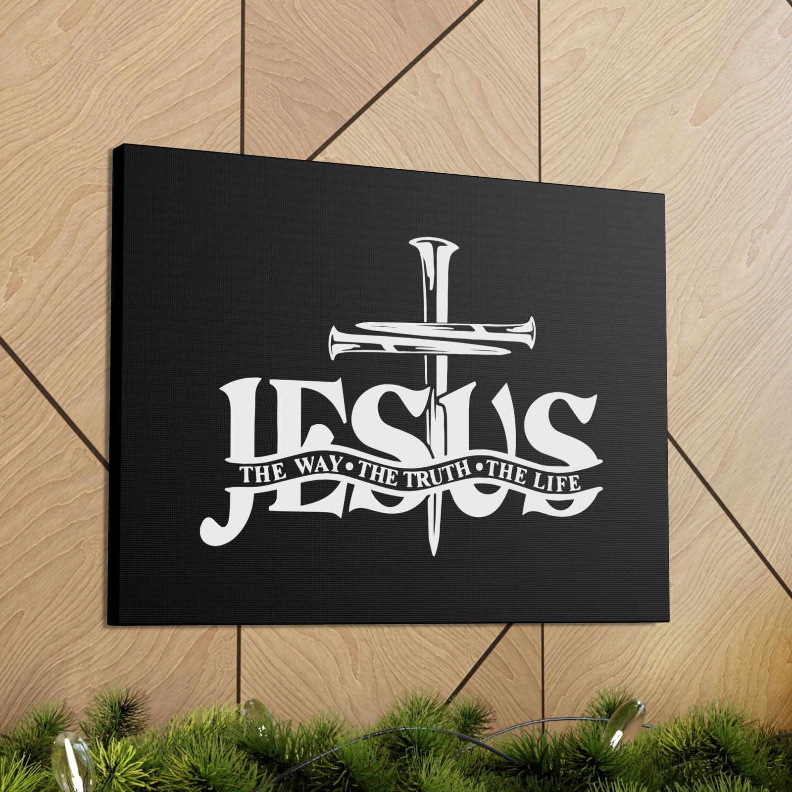 Scripture Walls Jesus The Way, The Truth, The Life John 14:6 Cross Christian Wall Art Bible Verse Print Ready to Hang Unframed-Express Your Love Gifts