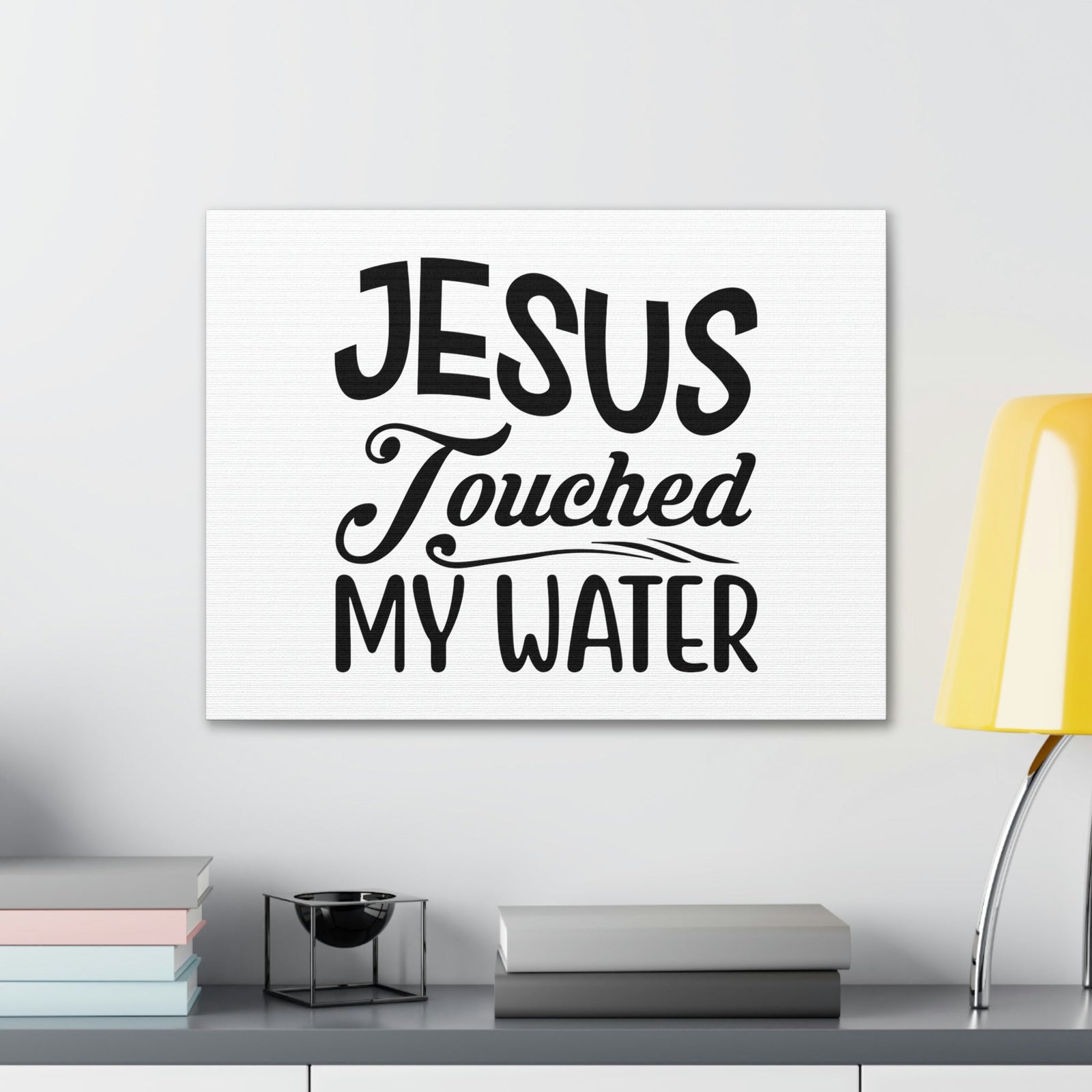 Scripture Walls Jesus Touched My Water Hebrews 13:8 Christian Wall Art Bible Verse Print Ready to Hang Unframed-Express Your Love Gifts