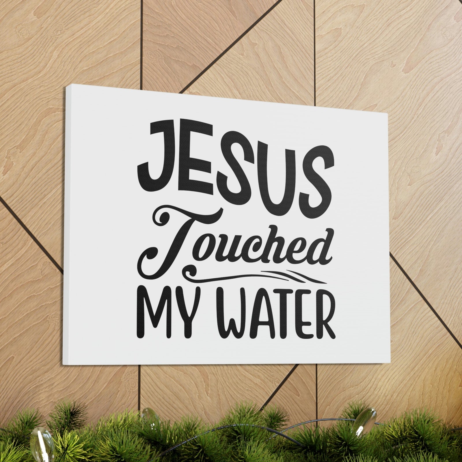 Scripture Walls Jesus Touched My Water Hebrews 13:8 Christian Wall Art Bible Verse Print Ready to Hang Unframed-Express Your Love Gifts