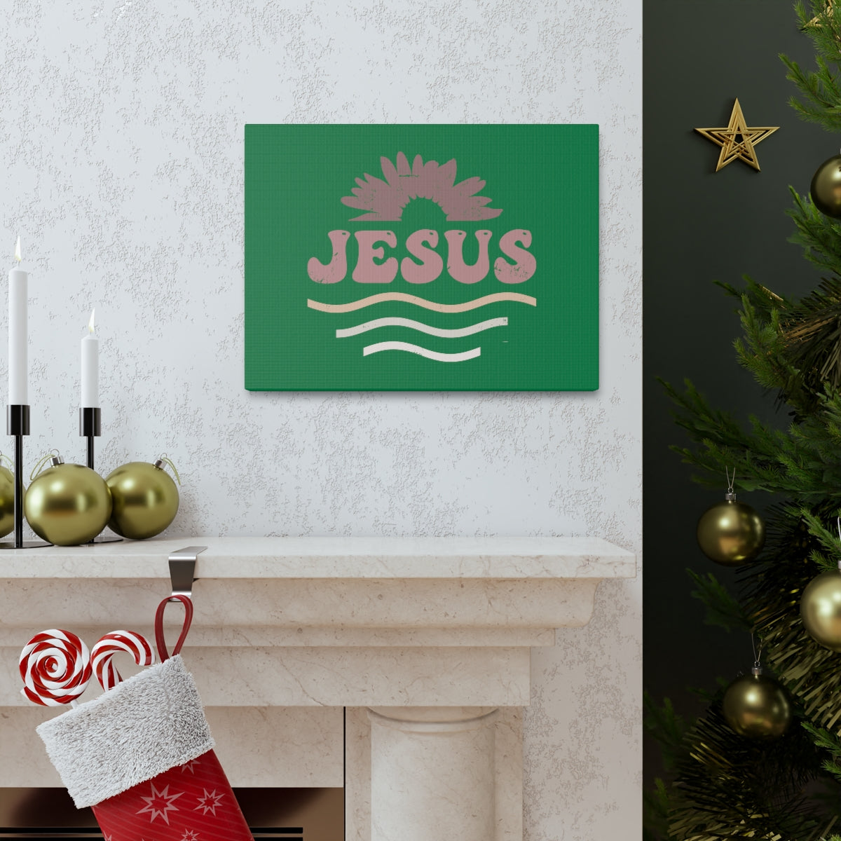 Scripture Walls Jesus Waves Romans 6:23 Christian Wall Art Bible Verse Print Ready to Hang Unframed-Express Your Love Gifts