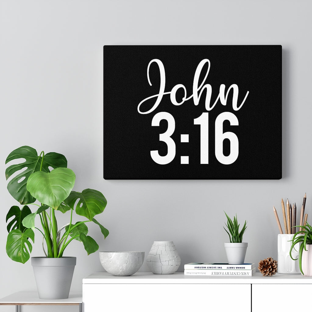 Scripture Walls John 3:16 Bible Verse Canvas Christian Wall Art Ready to Hang Unframed-Express Your Love Gifts