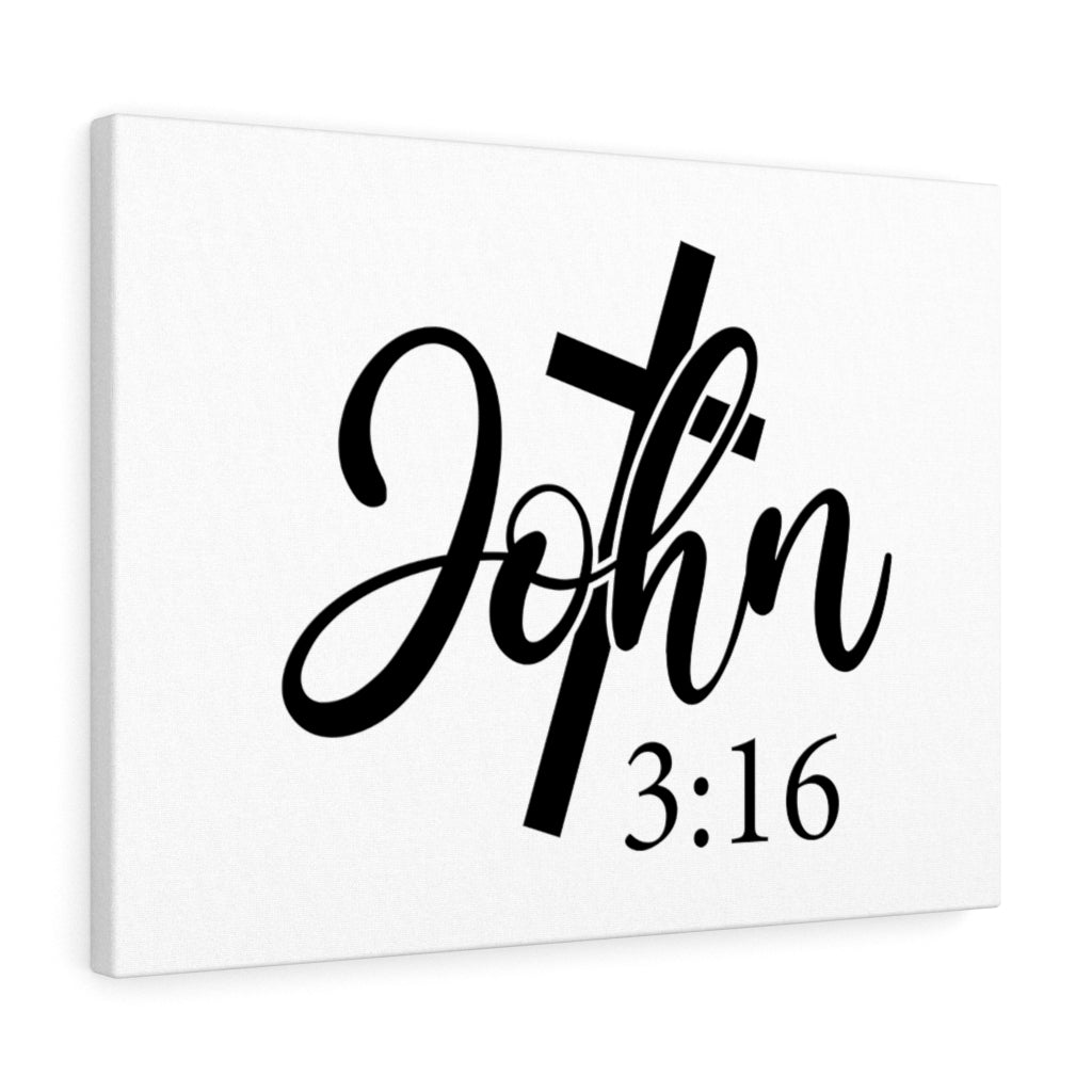 Scripture Walls John 3:16 Cross Bible Verse Canvas Christian Wall Art Ready to Hang Unframed-Express Your Love Gifts