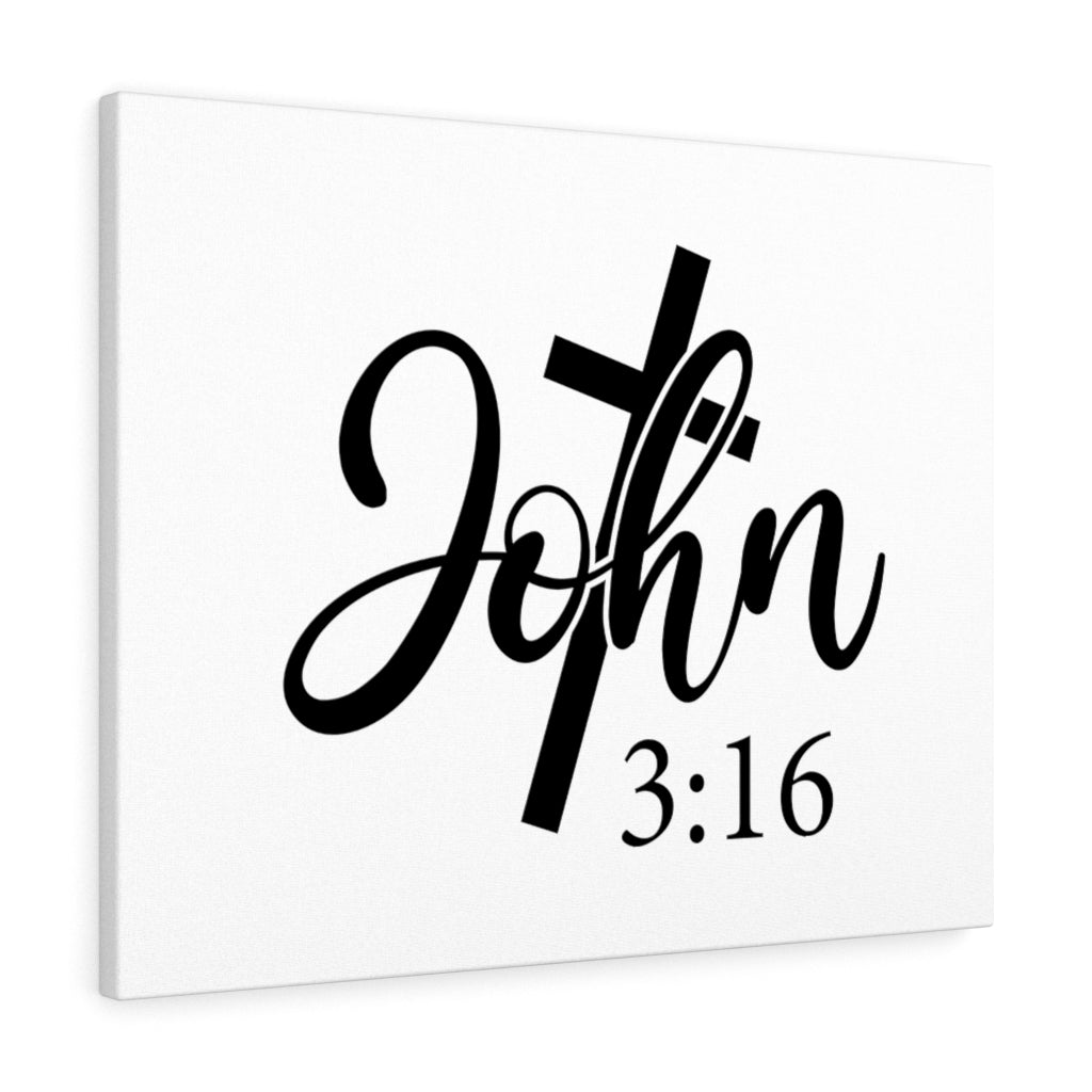 Scripture Walls John 3:16 Cross Bible Verse Canvas Christian Wall Art Ready to Hang Unframed-Express Your Love Gifts