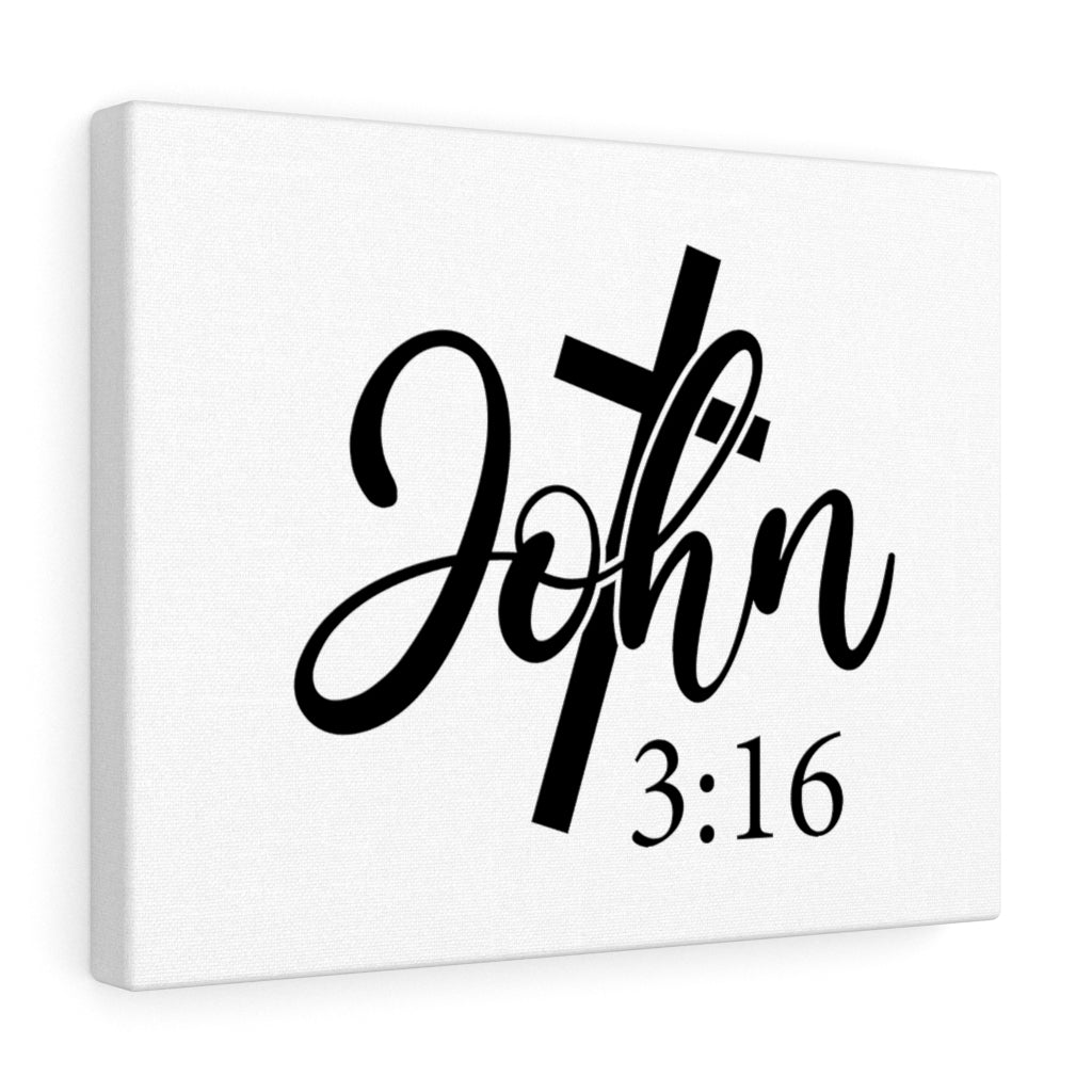 Scripture Walls John 3:16 Cross Bible Verse Canvas Christian Wall Art Ready to Hang Unframed-Express Your Love Gifts