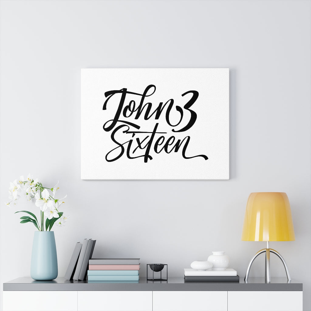 Scripture Walls John 3 Sixteen Bible Verse Canvas Christian Wall Art Ready to Hang Unframed-Express Your Love Gifts
