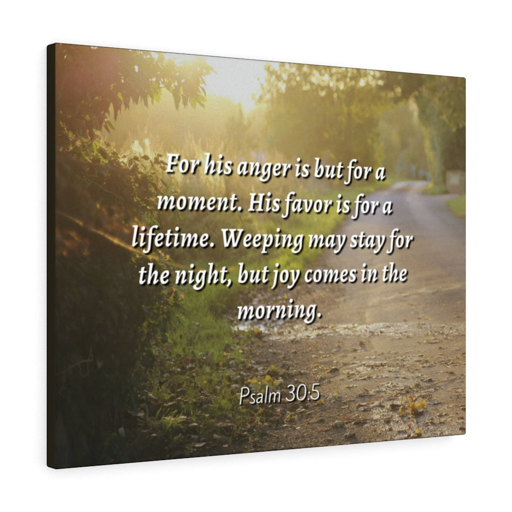 Scripture Walls Joy In The Morning Psalm 30:5 Bible Verse Canvas Christian Wall Art Ready to Hang Unframed-Express Your Love Gifts
