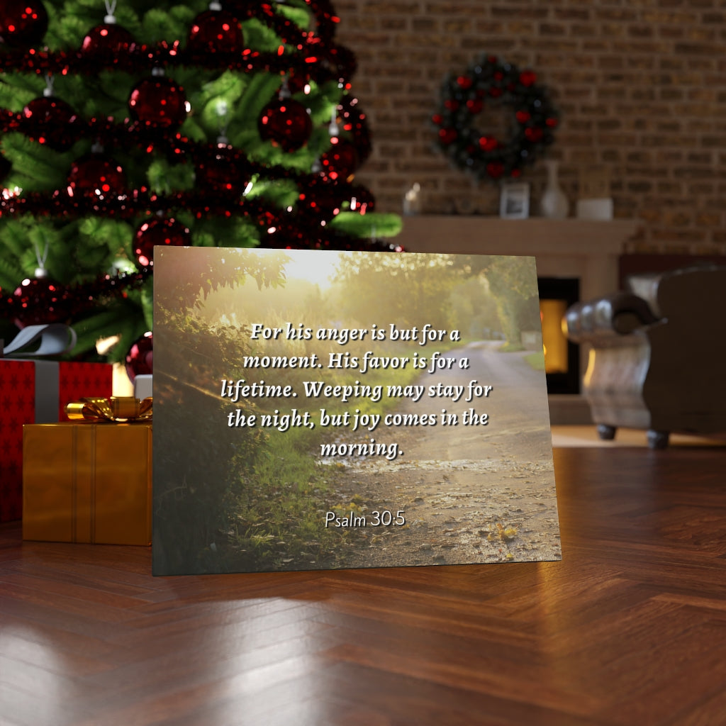 Scripture Walls Joy In The Morning Psalm 30:5 Bible Verse Canvas Christian Wall Art Ready to Hang Unframed-Express Your Love Gifts