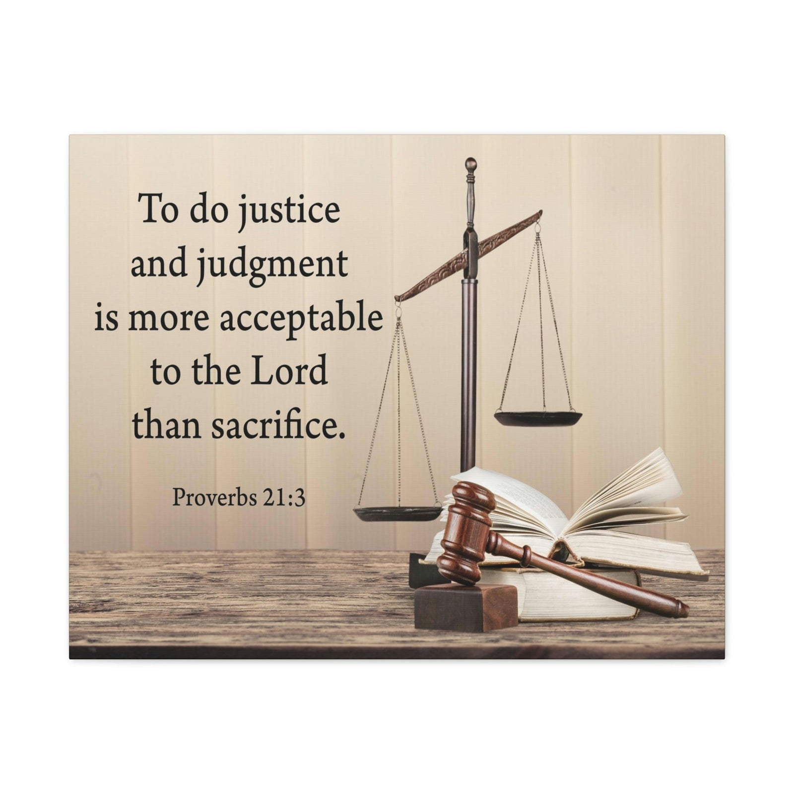 Scripture Walls Judgment and Justice Proverbs 21:3 Bible Verse Canvas Christian Wall Art Ready to Hang Unframed-Express Your Love Gifts